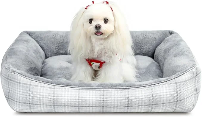 Detailed MIHIKK Rectangle Dog Beds for Small Medium Dogs Cats Orthopedic Sleeping Pet Enhanced