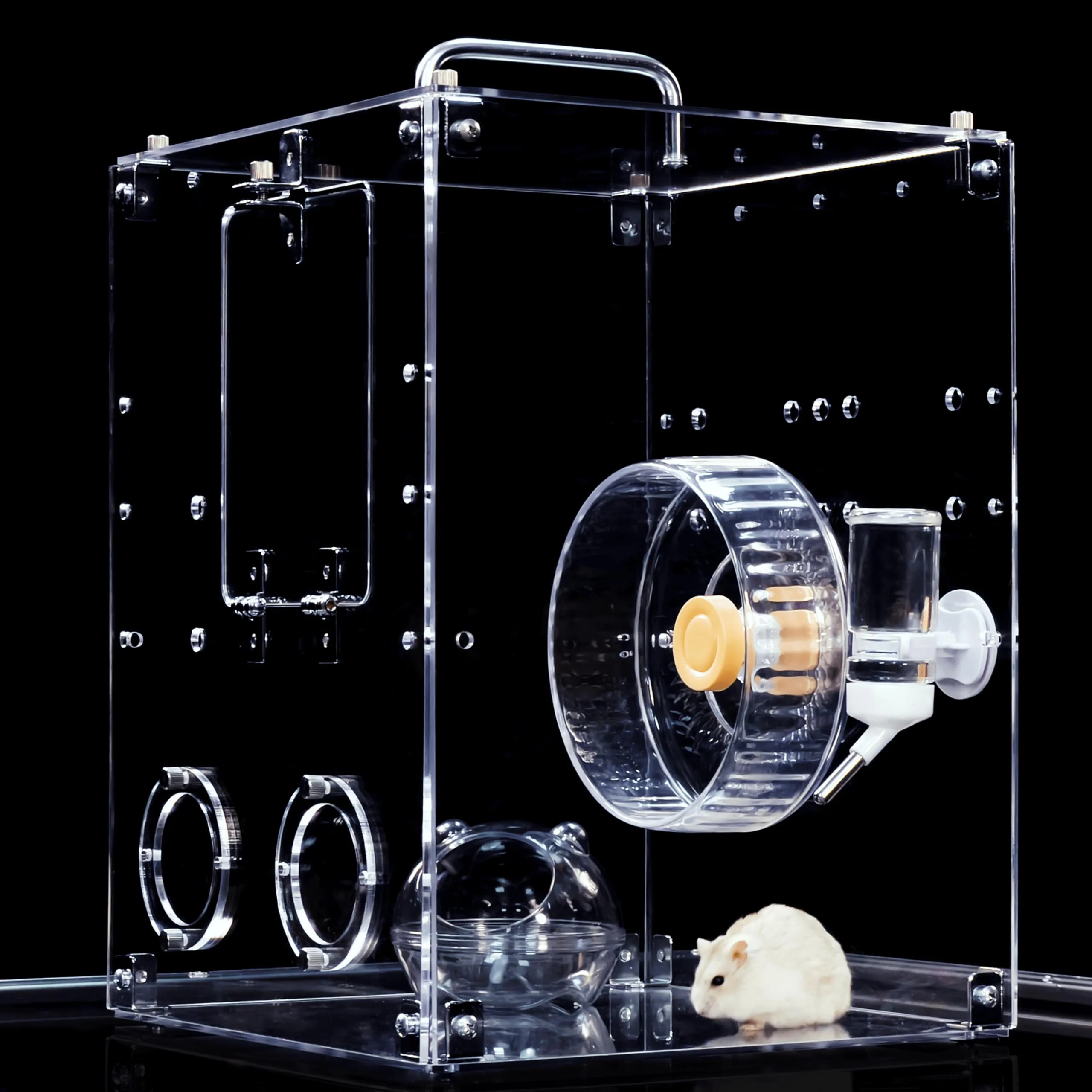 Soft GuineaLoft Model-P4 Small Acrylic Cage – Crystal Clear Escape-Proof Premium