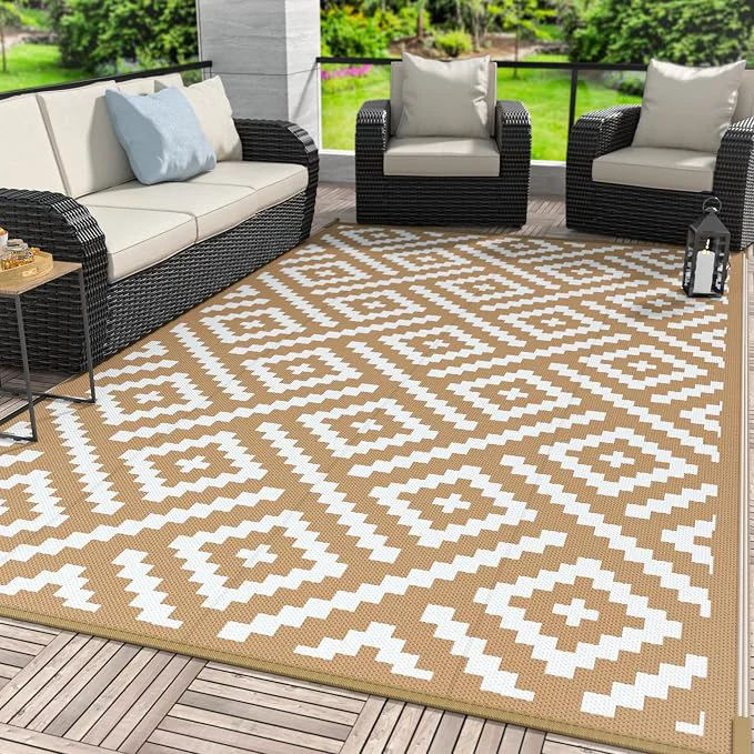 Genuine GENIMO Outdoor Rug for Patio Reversible Plastic Straw Rugs for RV Certified