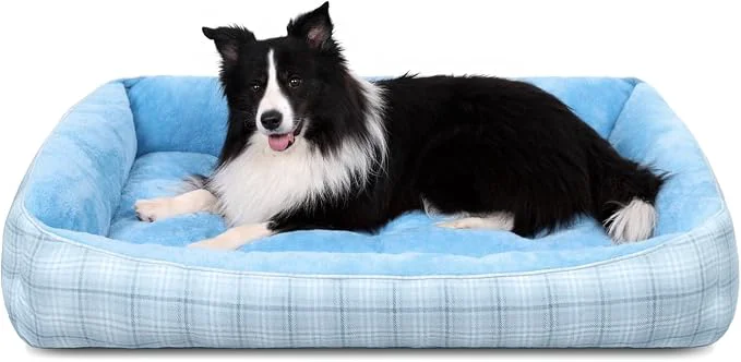 Natural MIHIKK Rectangle Dog Beds for Large Dogs Cats Orthopedic Sleeping Pet Bed Comfortable