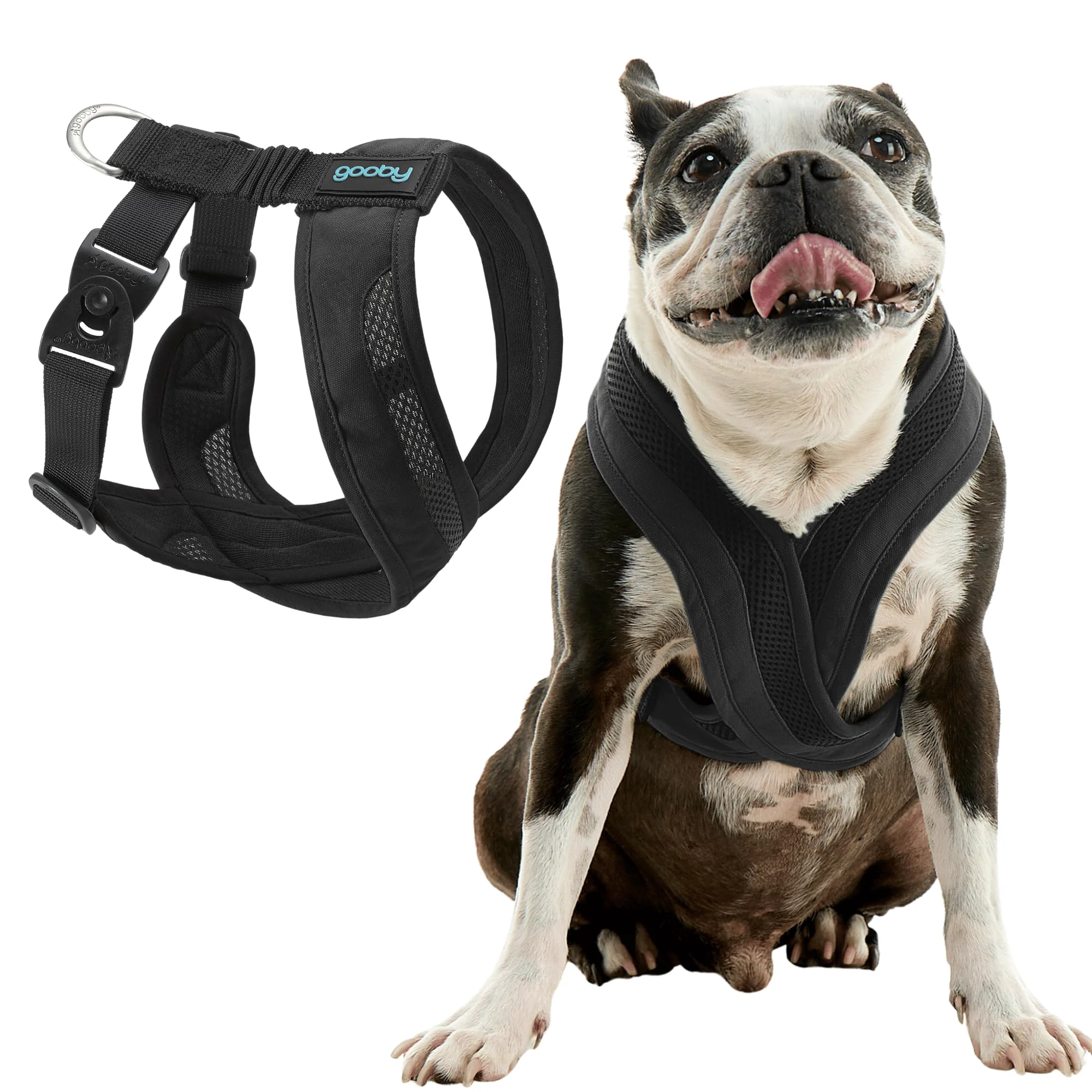 Luxury Gooby Comfort X One Dog Harness – Escape- Choke- Step-In for Small Medium Dogs Black Medium Professional