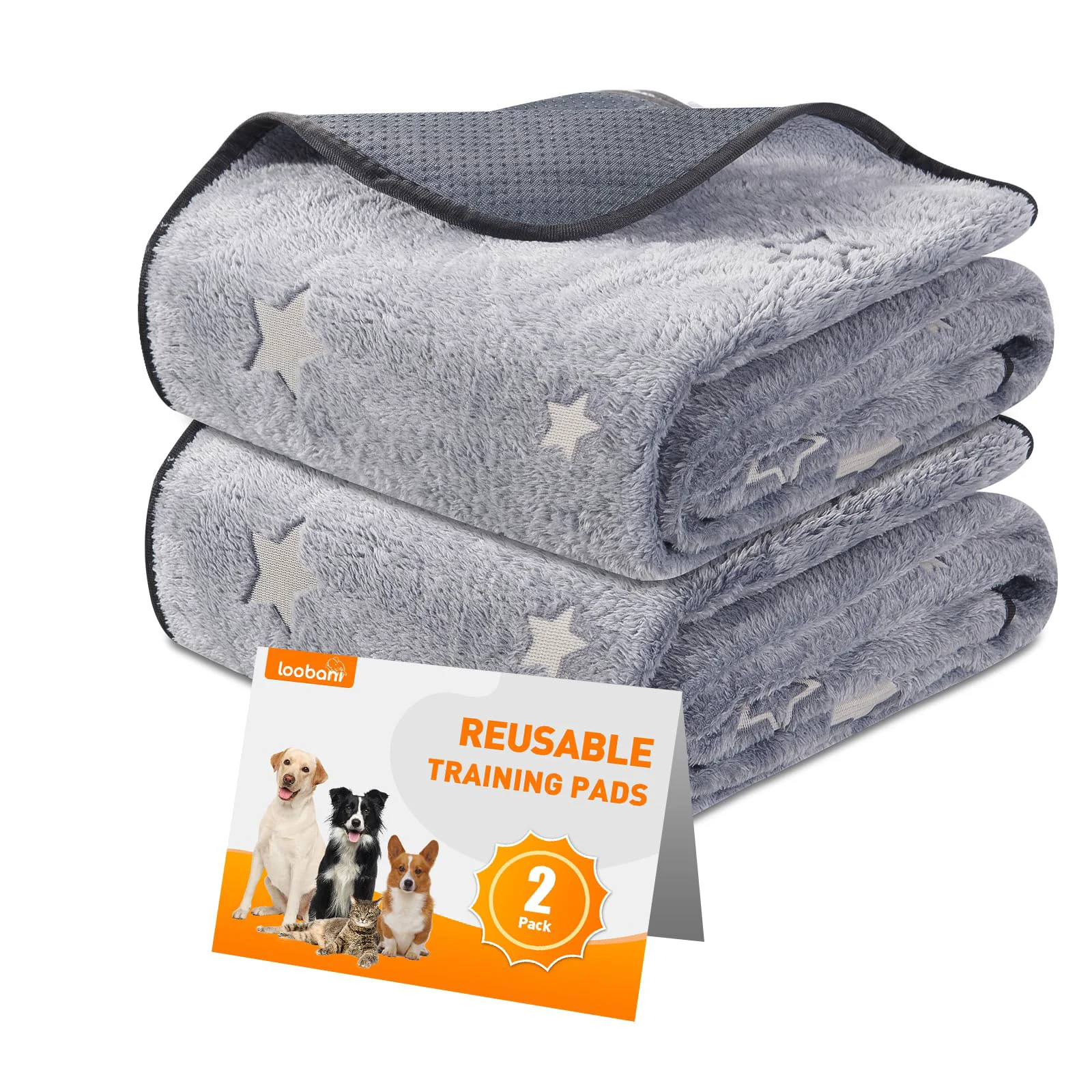 Authentic LOOBANI Washable Dog Pee Pads 48x48 in – Reusable Non-Slip Waterproof 2-Pack World-Class