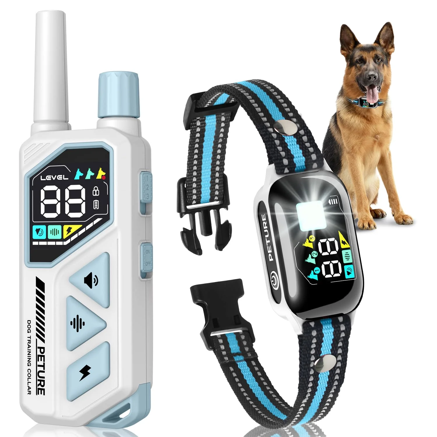 Specialty PETURE 5-in-1 Dog Training Collar with Remote 3300ft Range IP67 Waterproof Official