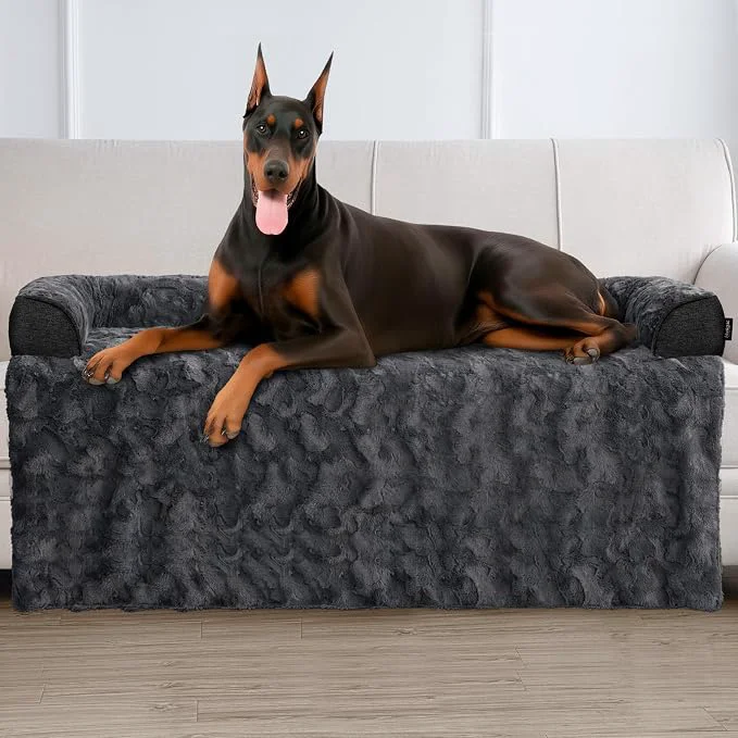 Solid Calming Dog Beds Extra Large Fluffy Plush Dog Mat Flexible