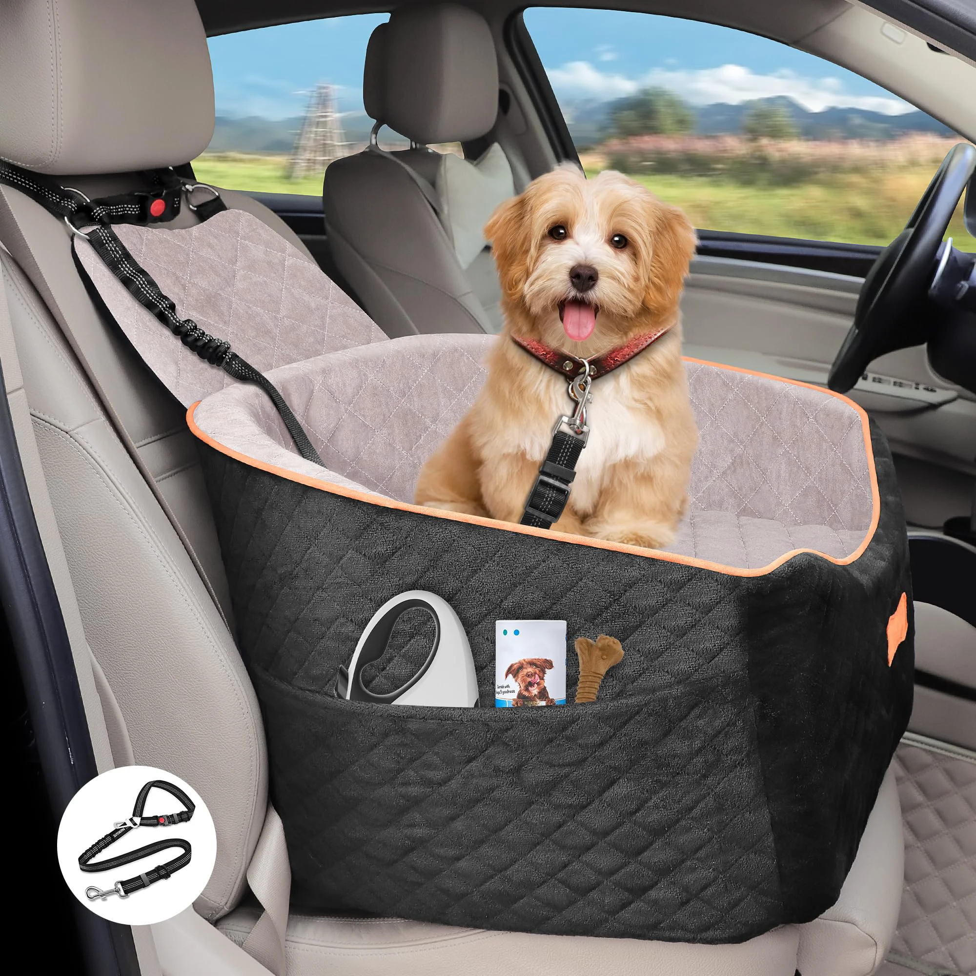 High-End COCASES Dog Car Seat for Small to Medium Dogs — Booster Detachable Washable Under 35 lbs Quality