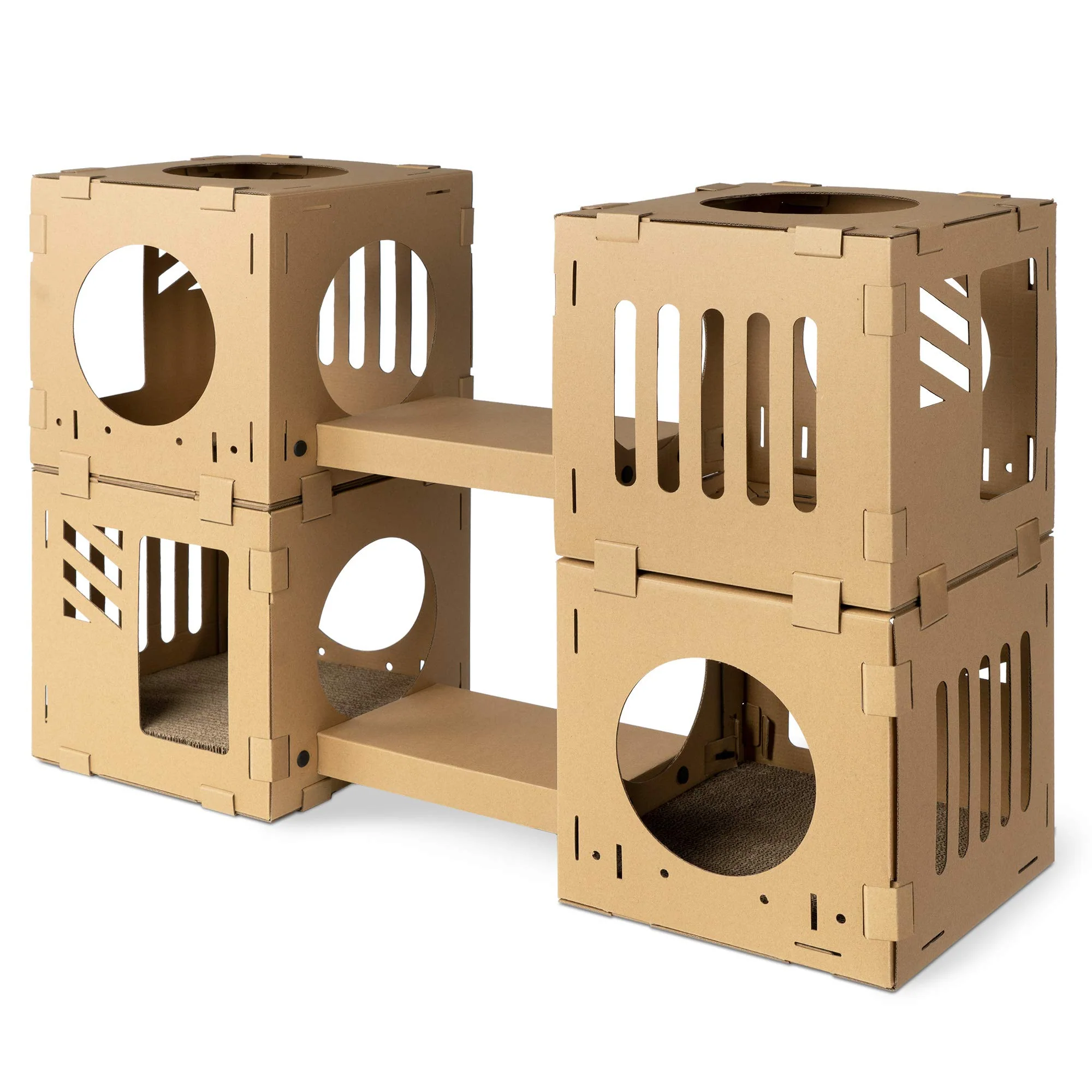Smooth Navaris Modular Cardboard Cat House – DIY Play Tower for Small Cats Kittens Rabbits Exceptional