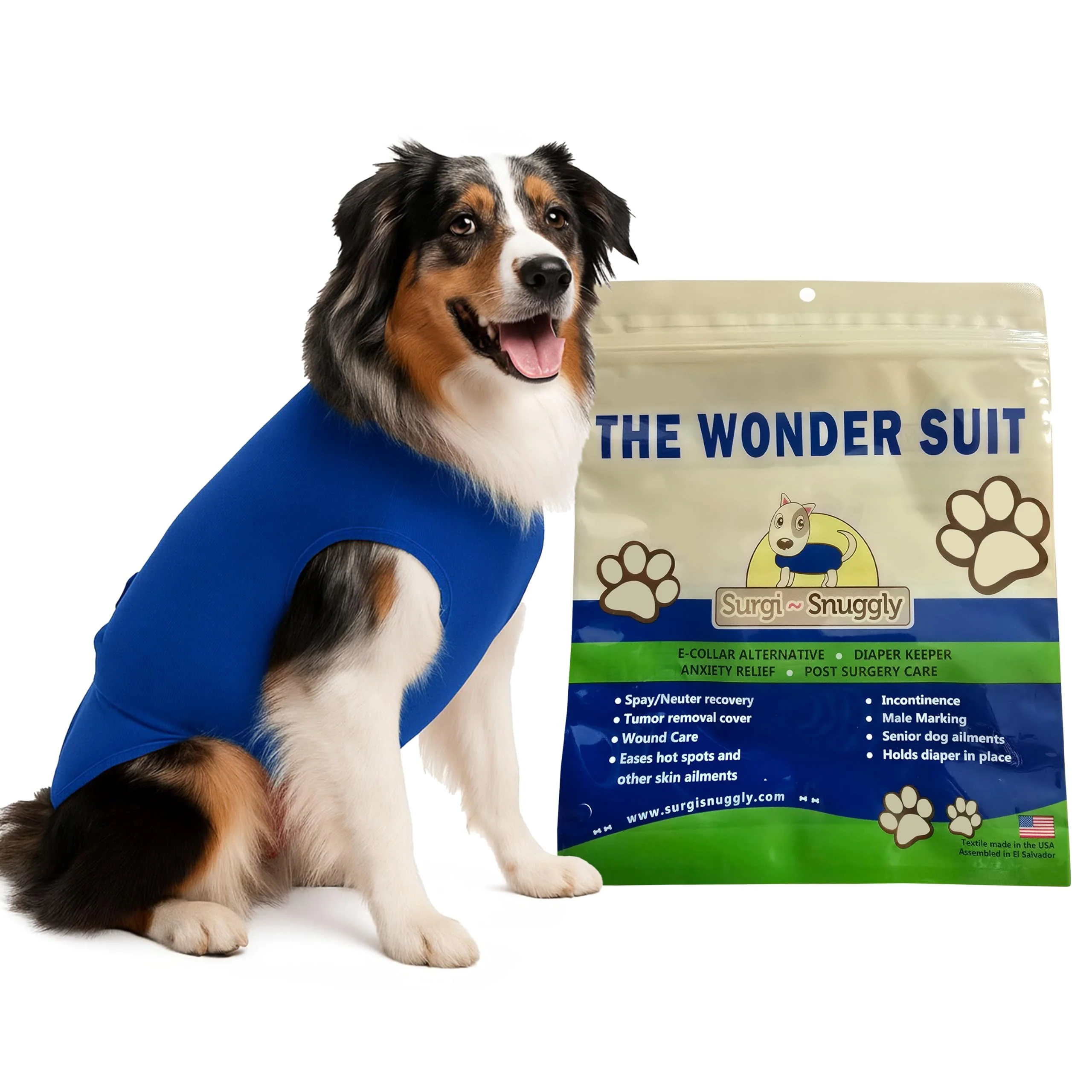 Verified Surgi Snuggly BL-2XL-DK Female Male Dog Diaper Cover with Wrap‑Around Legs – American Textile Quality