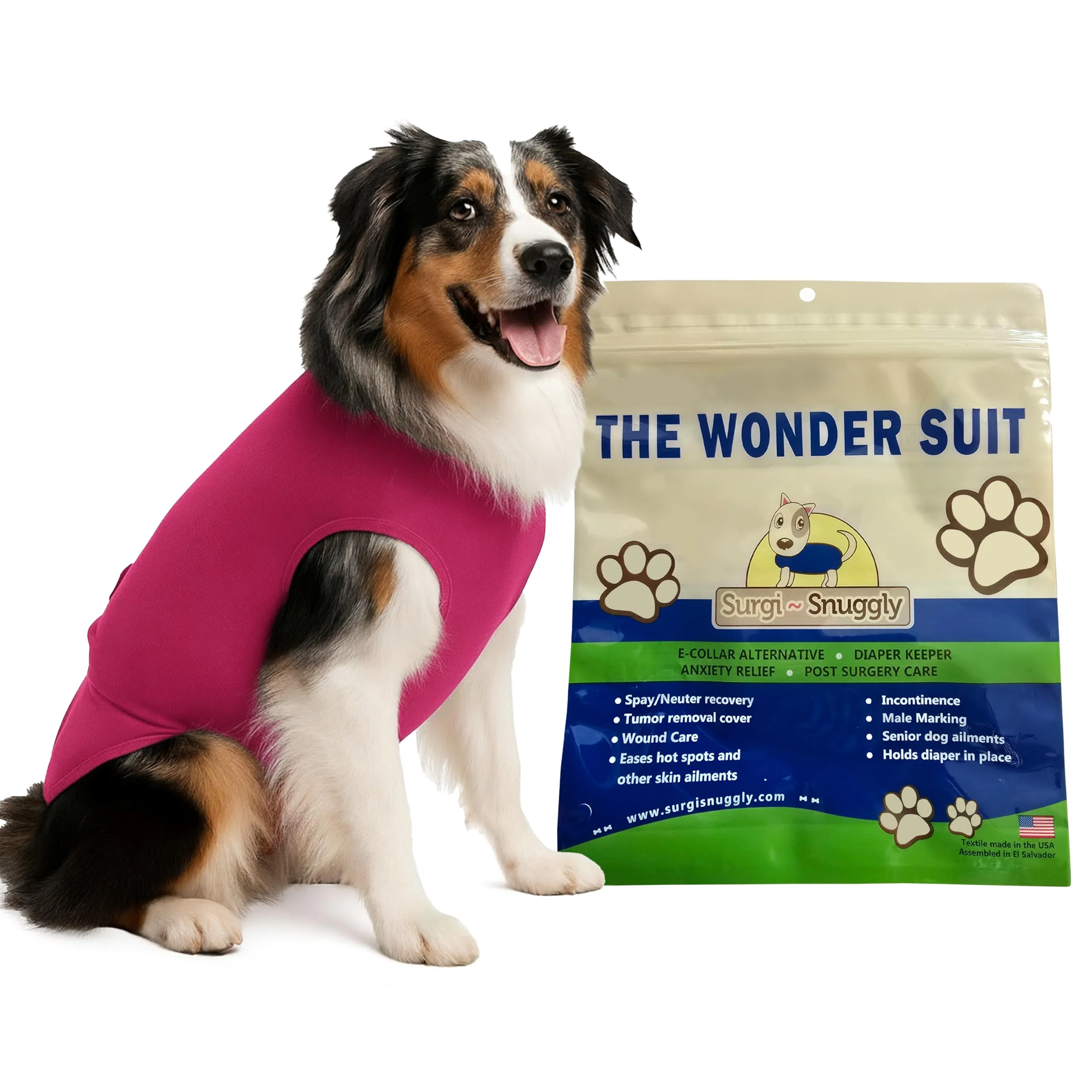 Original Surgi Snuggly Covers Dog Diapers - American Textile Diaper Suit for Male Female Dogs Size L Pink Specialty