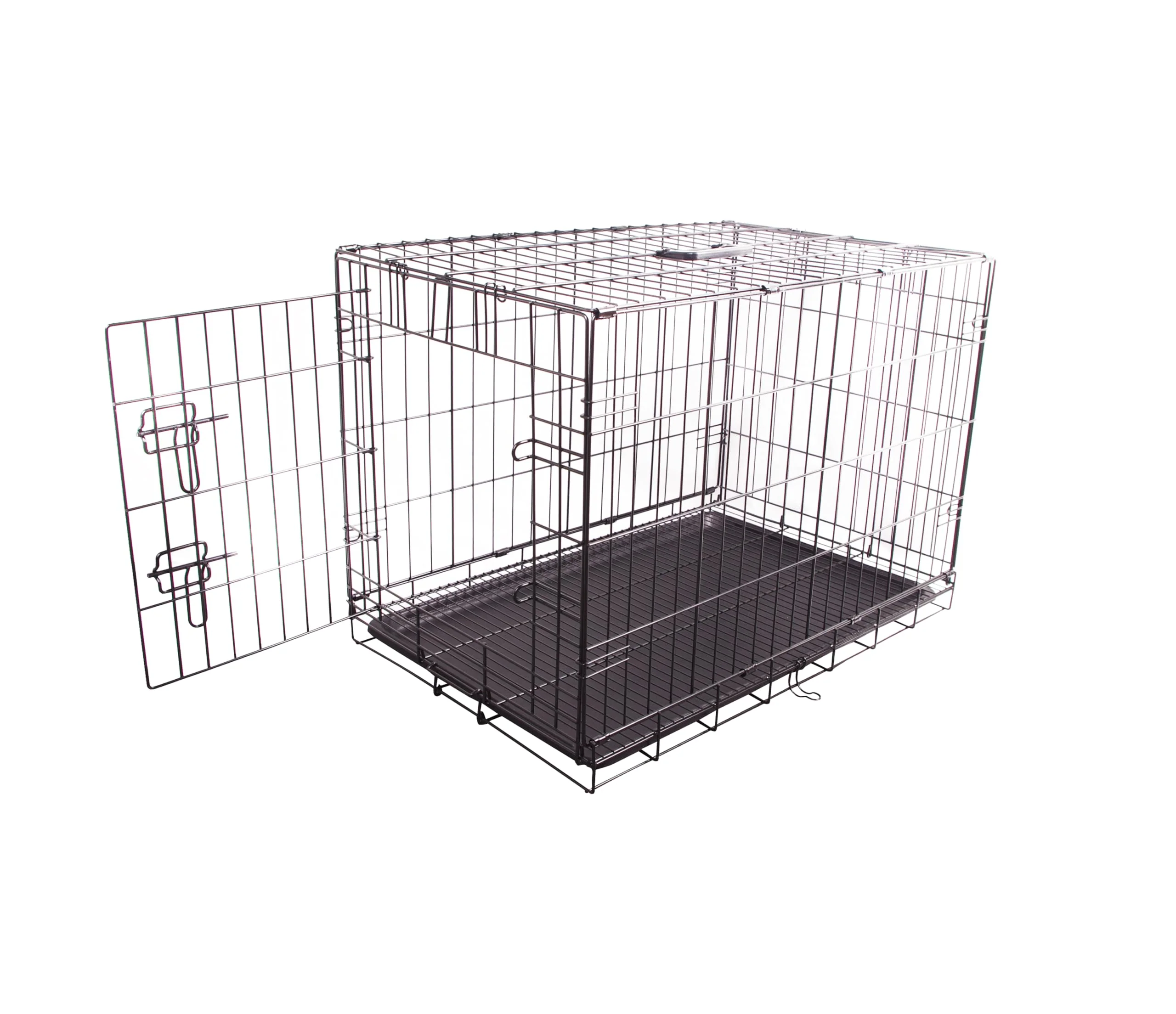 Environmentally Friendly FOURPAW Durable Foldable Metal Wire Dog Crate with Tray 30 x 19 x 21 in Black Authentic