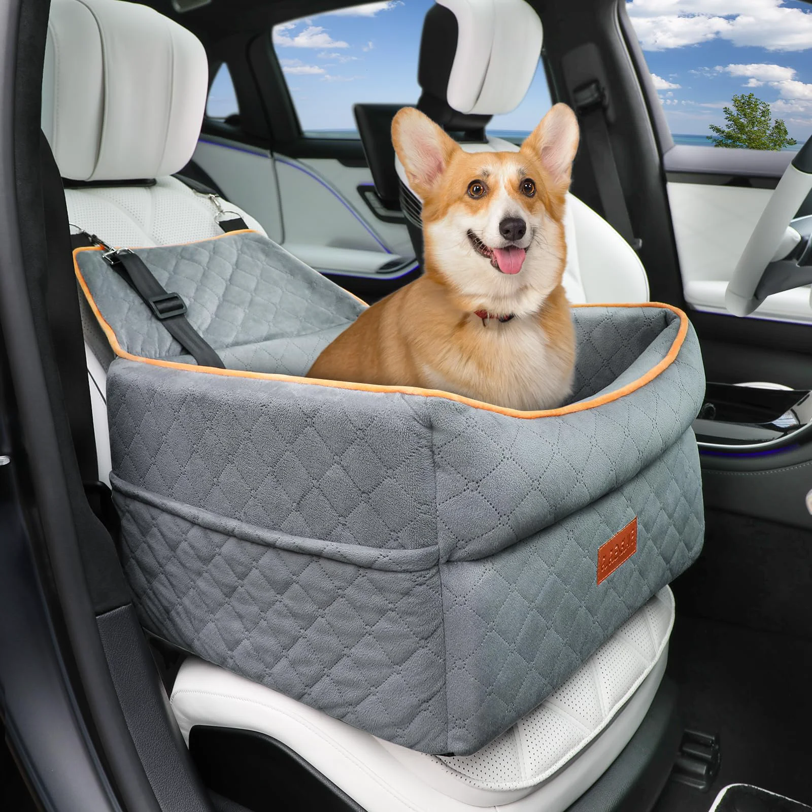 Minimalist GL GLENSLAVE Dog Car Seat for Small Medium Dogs Memory Foam Booster Verified