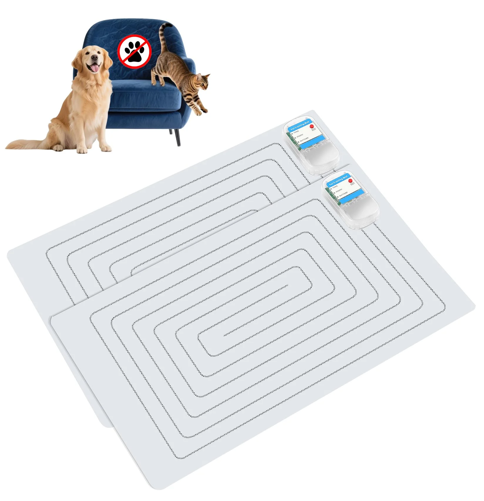 Efficient PAPARELA Scat Shock Mat – 2-Piece Indoor Pet Training for Dogs Cats High-Grade