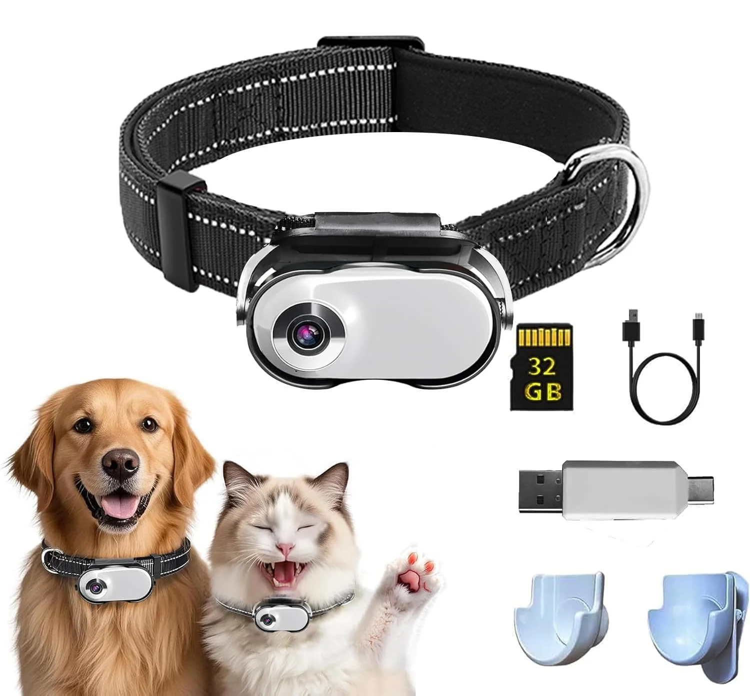 Fine TEFIRE Dog Camera Collar – 1080P HD Action Cam for Pets 32GB Memory Card Effective