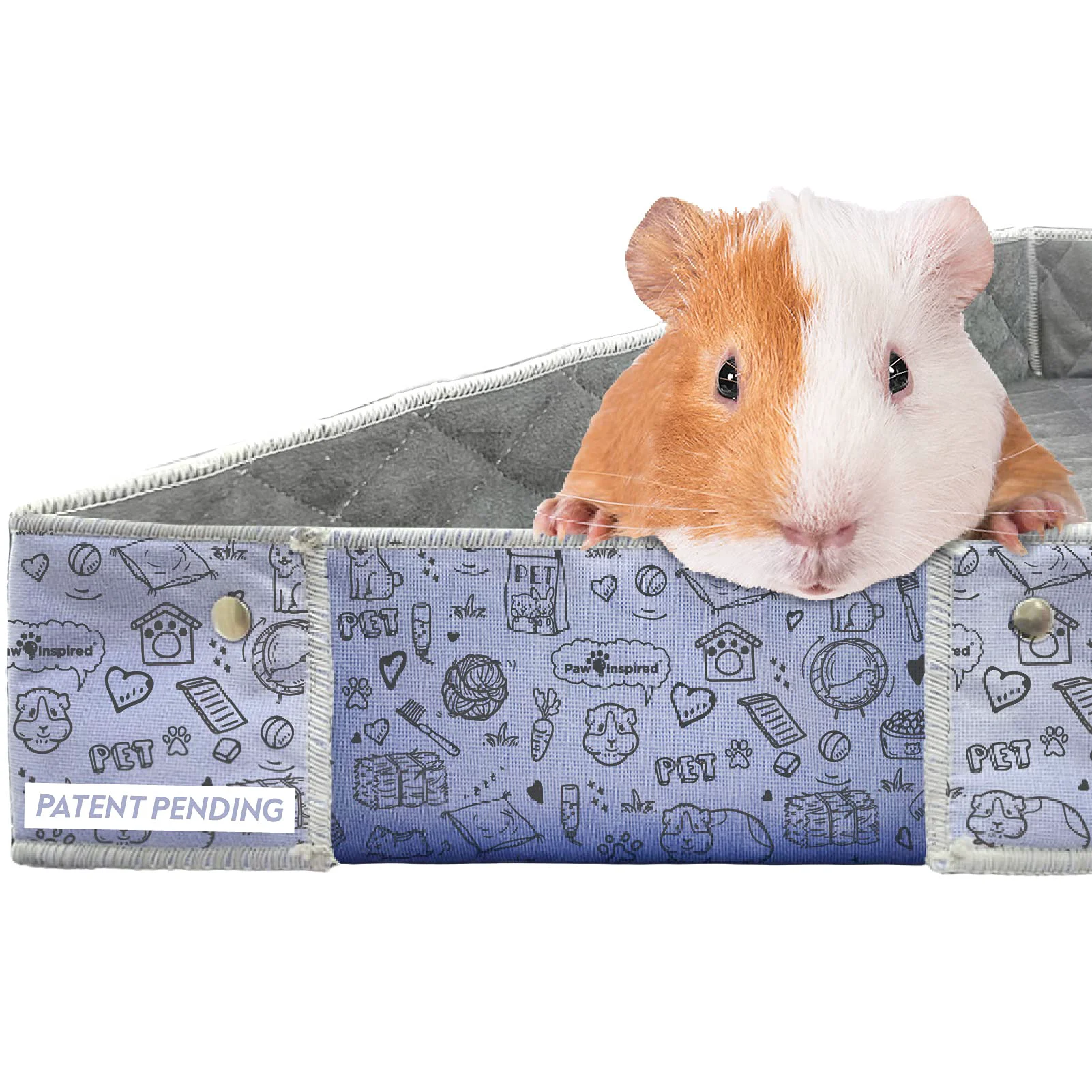 Certified Paw Inspired Critter Box Washable Cage Liner with Raised Sides Fleece Bedding Waterproof Bottom Midwest Size 24x47 Consistent
