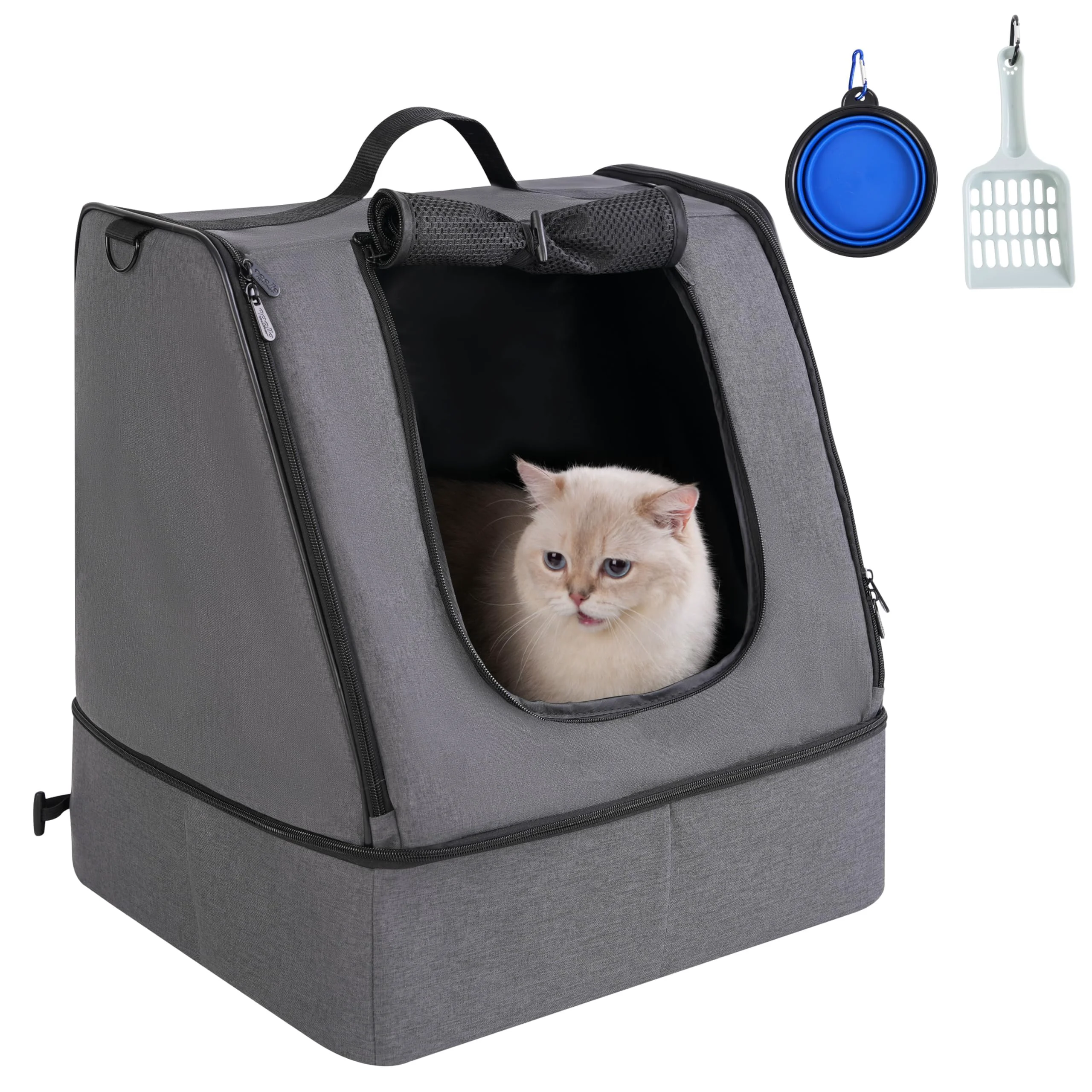 Quality Apollo Walker Portable Cat Travel Litter Box with Zipped Waterproof Bag – Hard Base Insert No Leakage Hotel-Ready Advanced