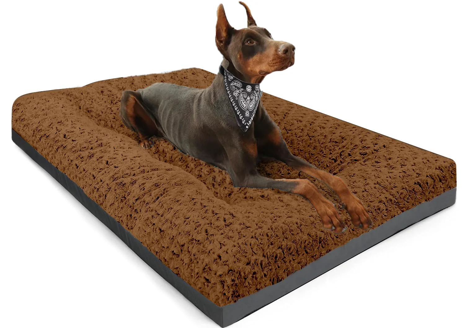 Official POCBLUE XL Dog Bed – 41x27 Plush Crate Mat Non-Slip Brown Verified