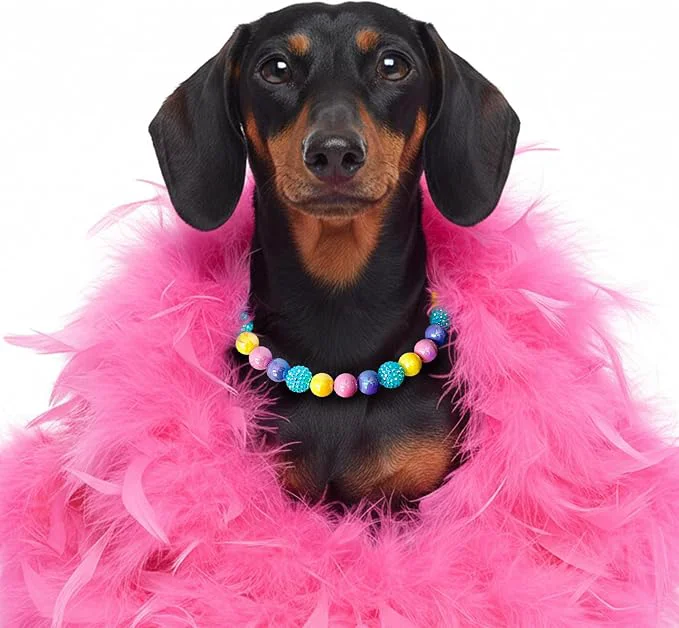 Powerful Beaded Dog Necklace Collar Adjustable Jewelry-Inspired Design Sophisticated