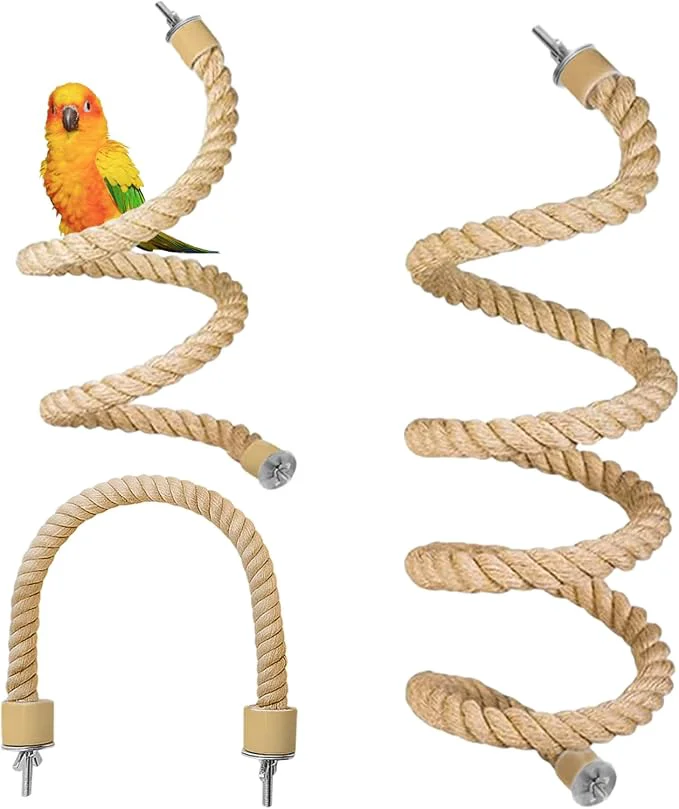 Easy-to-Use 3pcs Bird Rope Perch for Parrots Bird Cage Climbing Rope Toys Accessories Recyclable