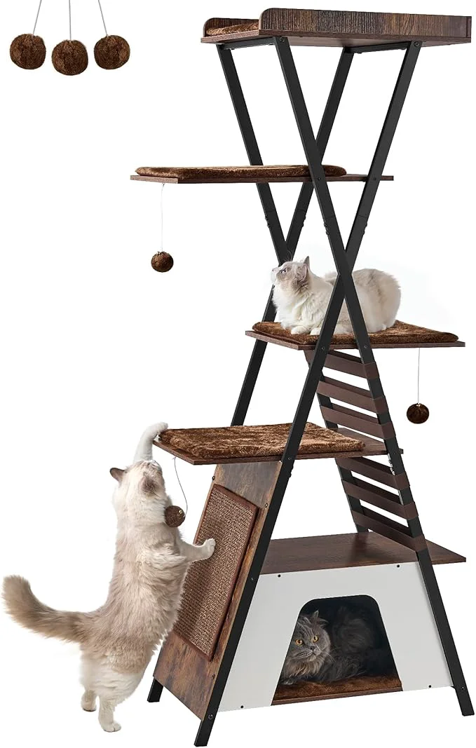Practical FourFurPets 72.4 Modern Cat Tower Prestigious