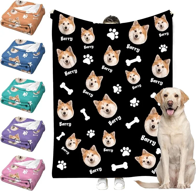 Smart Personalized Paw Print Dog Blanket Functional