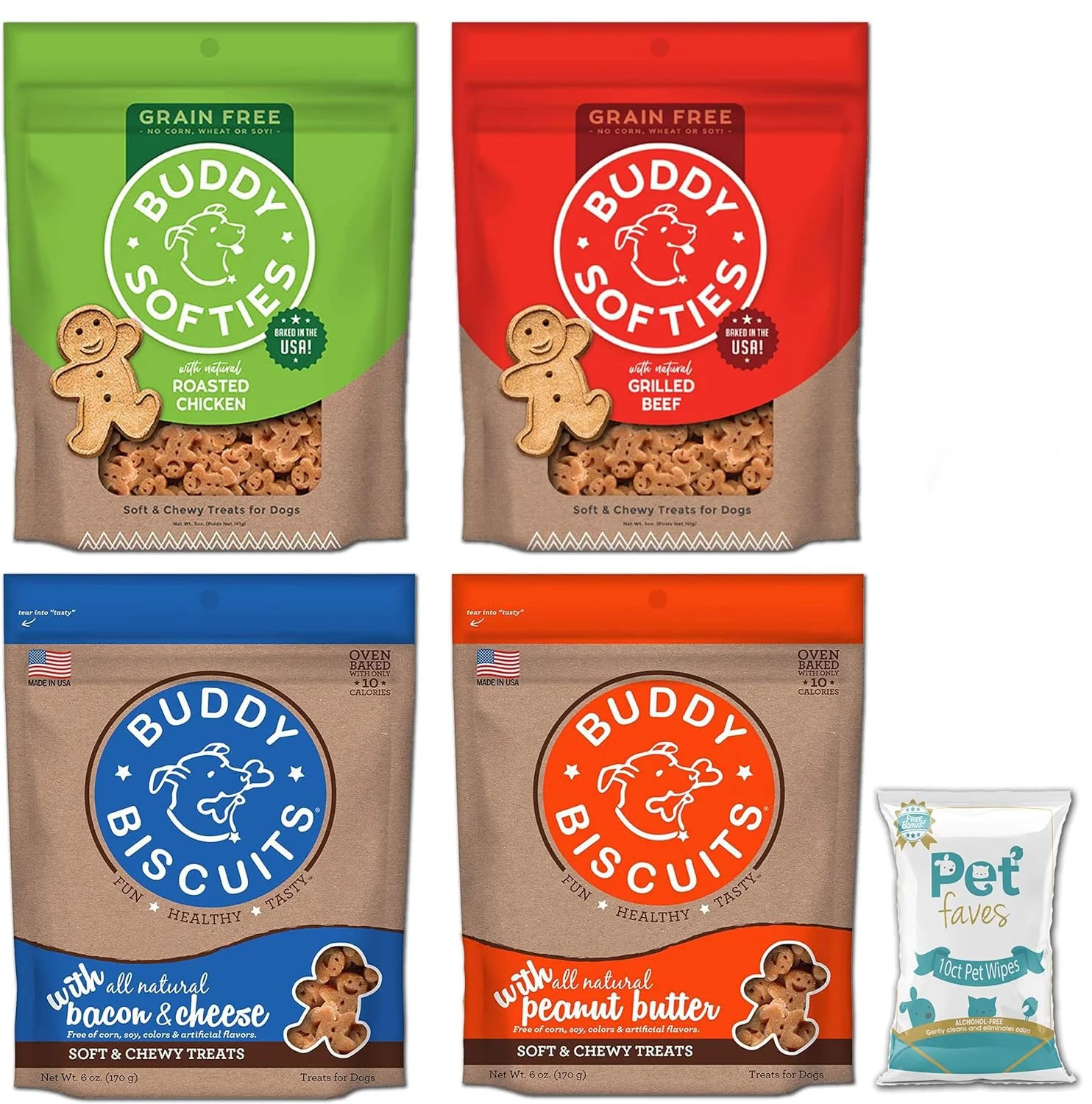 Excellent Pet Faves Buddy Biscuits Soft Chewy Dog Treats 10 Wipes Proven
