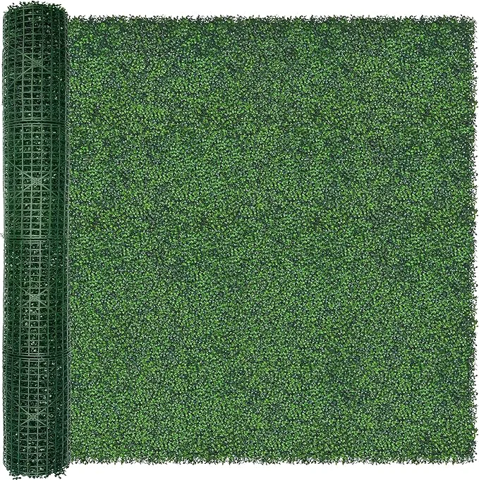 High-Performance Artificial Ivy Privacy Fence Wall Screen 72 X144 in UV-Anti Faux Boxwood Roll Pure