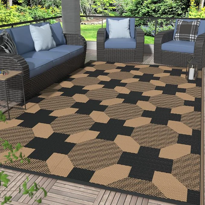 Durable GENIMO Outdoor Rug for Patio Lightweight Waterproof RV Camping Mat Fashionable