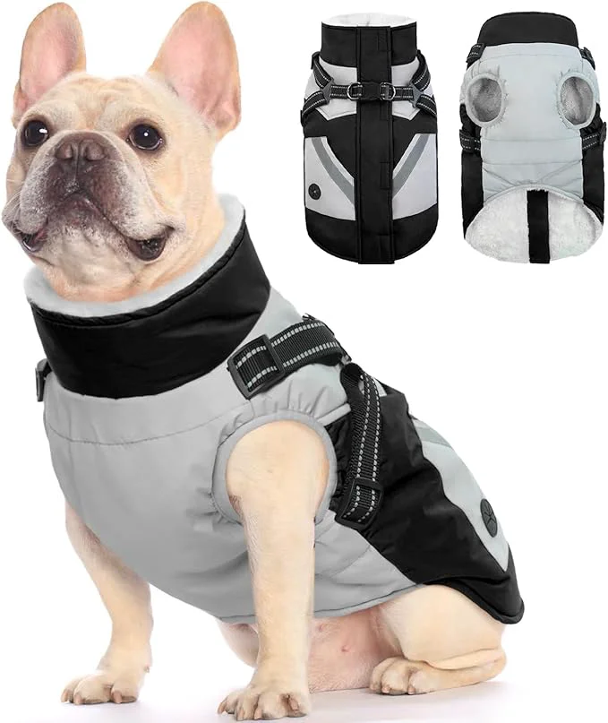 Expertly Made FUAMEY Dog Winter Jackets for Small Dogs Dog Coat with Harness Built in Waterproof Dogs Snowsuits Warm Pet Jacket Zip Up Fleece Cold Weather Coats Reflective Puppy Vest with Pocket Black XSAbout ThisOverview Responsible