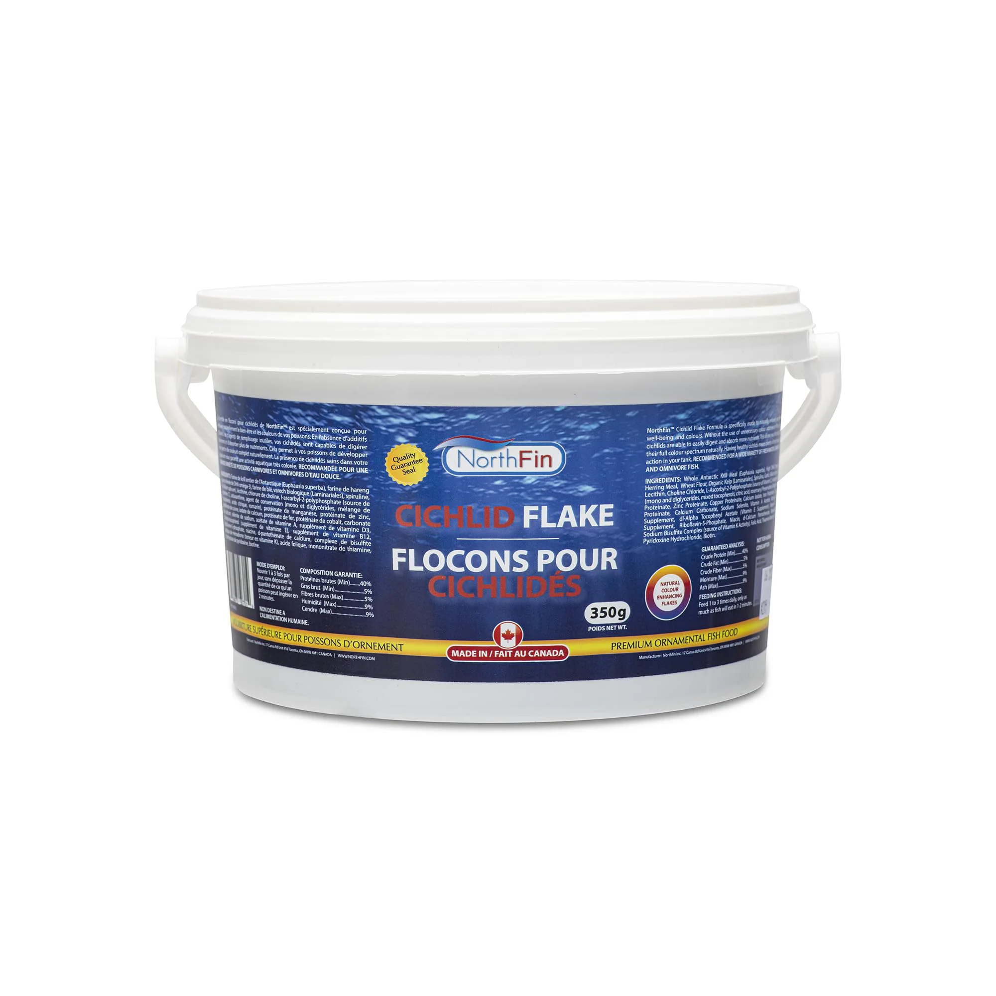 Optimized NorthFin Cichlid Flake Formula - 350 g Color-Enhancing Daily Fish Food Prestigious