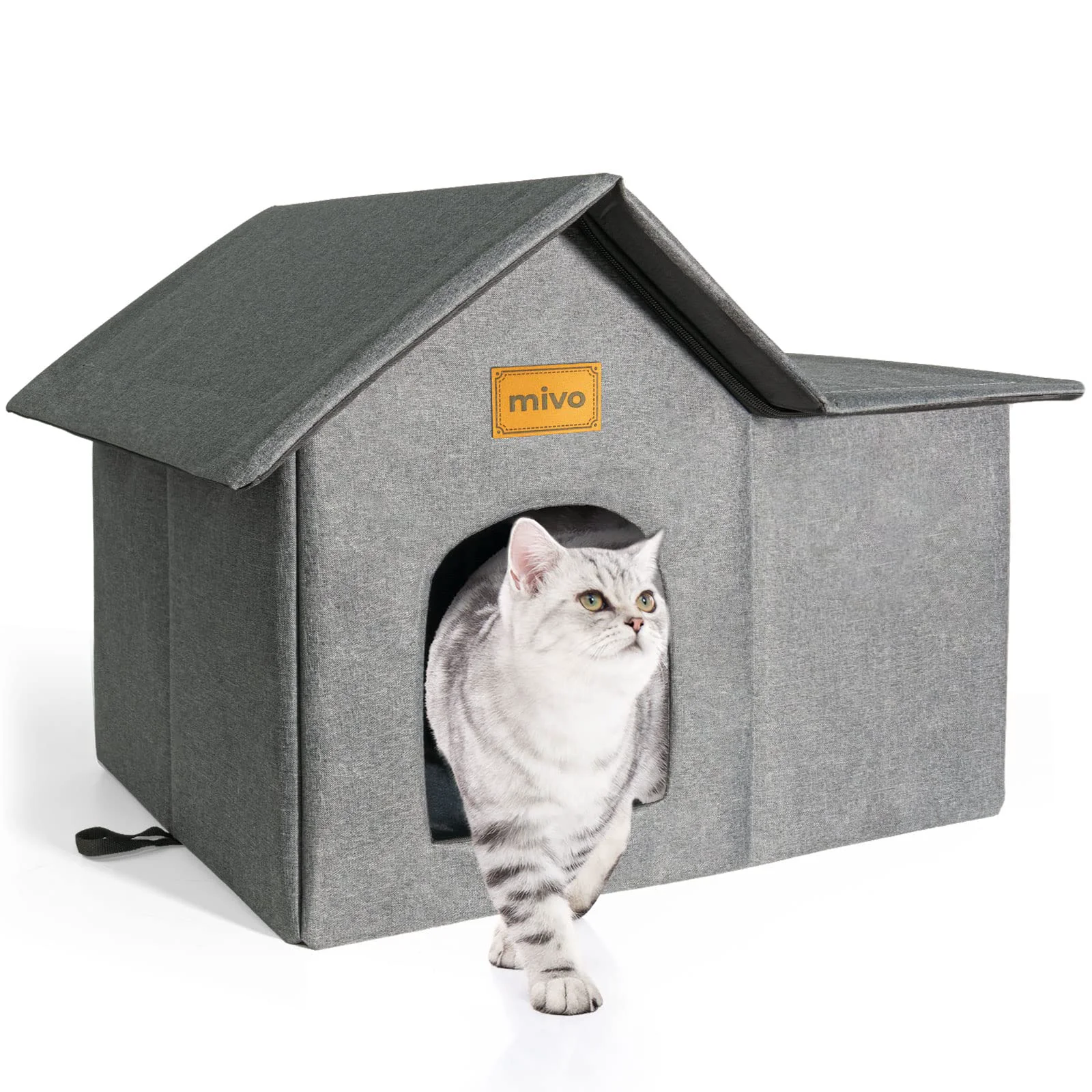 Optimized mivo Outdoor Cat House — Weatherproof Collapsible Shelter for Indoor Outdoor Cats Selected