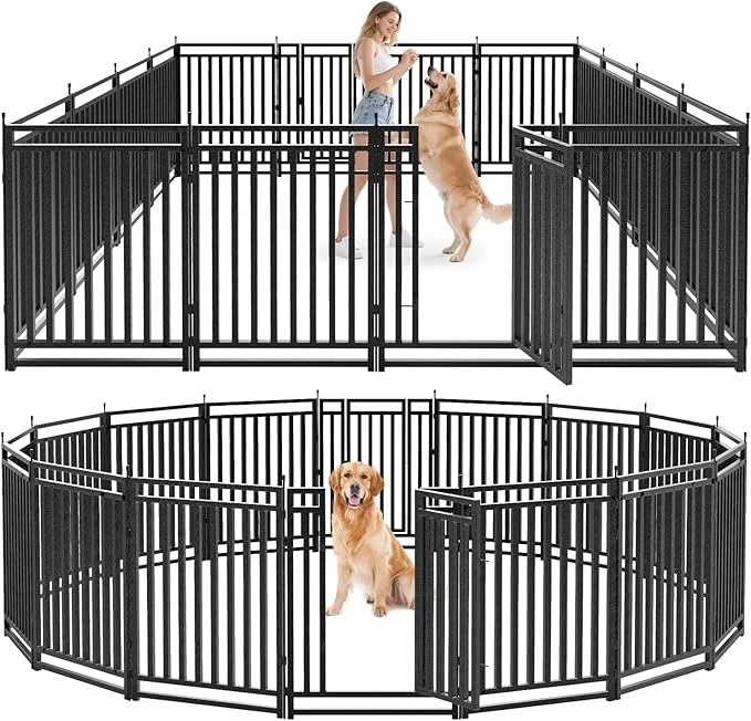 Eco-Friendly Dog Fence Outdoor for Yard Dog Playpen Indoor 40 Height 16 Panels Portable High-Grade