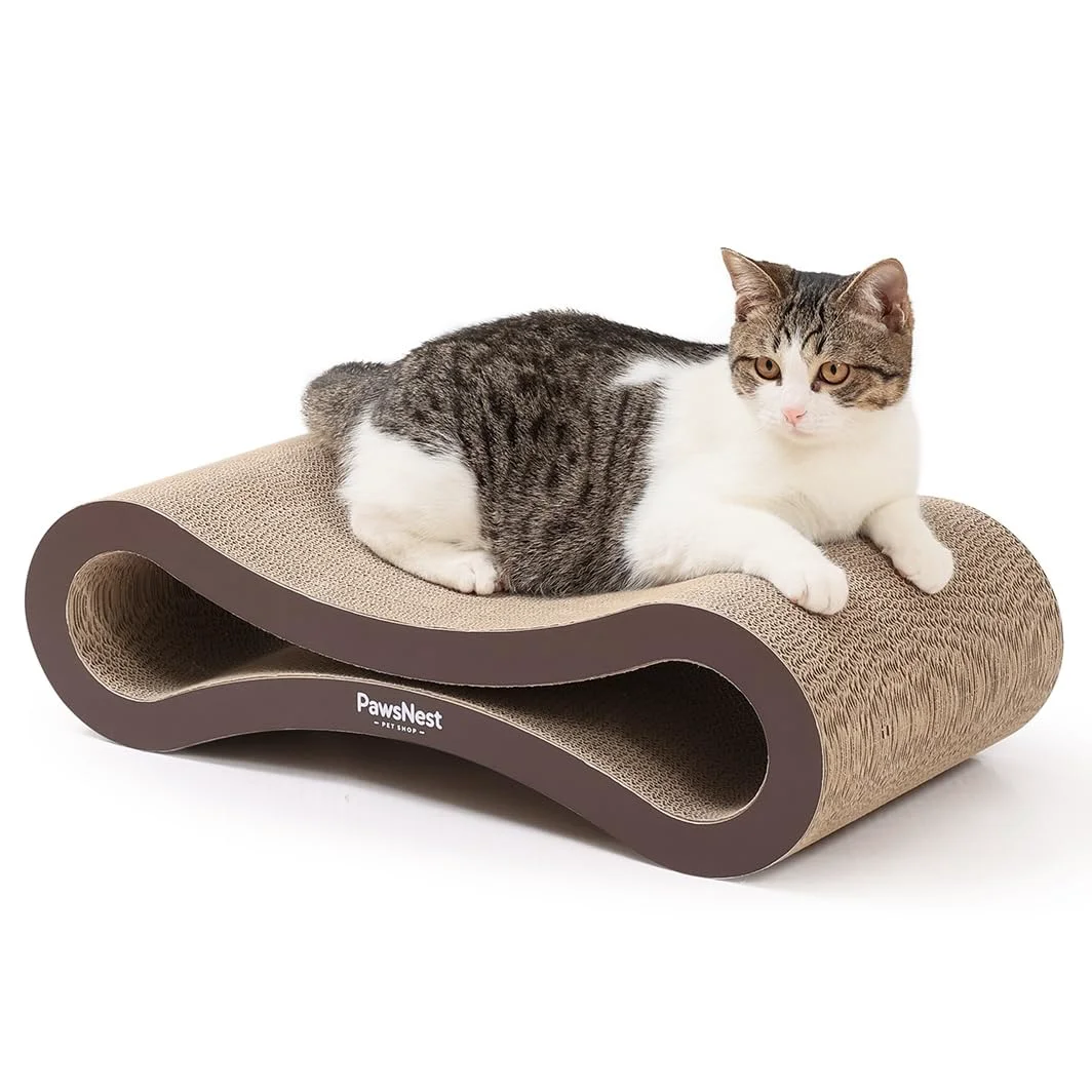 Consistent PawsNest Scratch Lounge for Cats – Infinity Cat Scratcher 21.65-Inch Reversible Durable Includes Organic Catnip Innovative