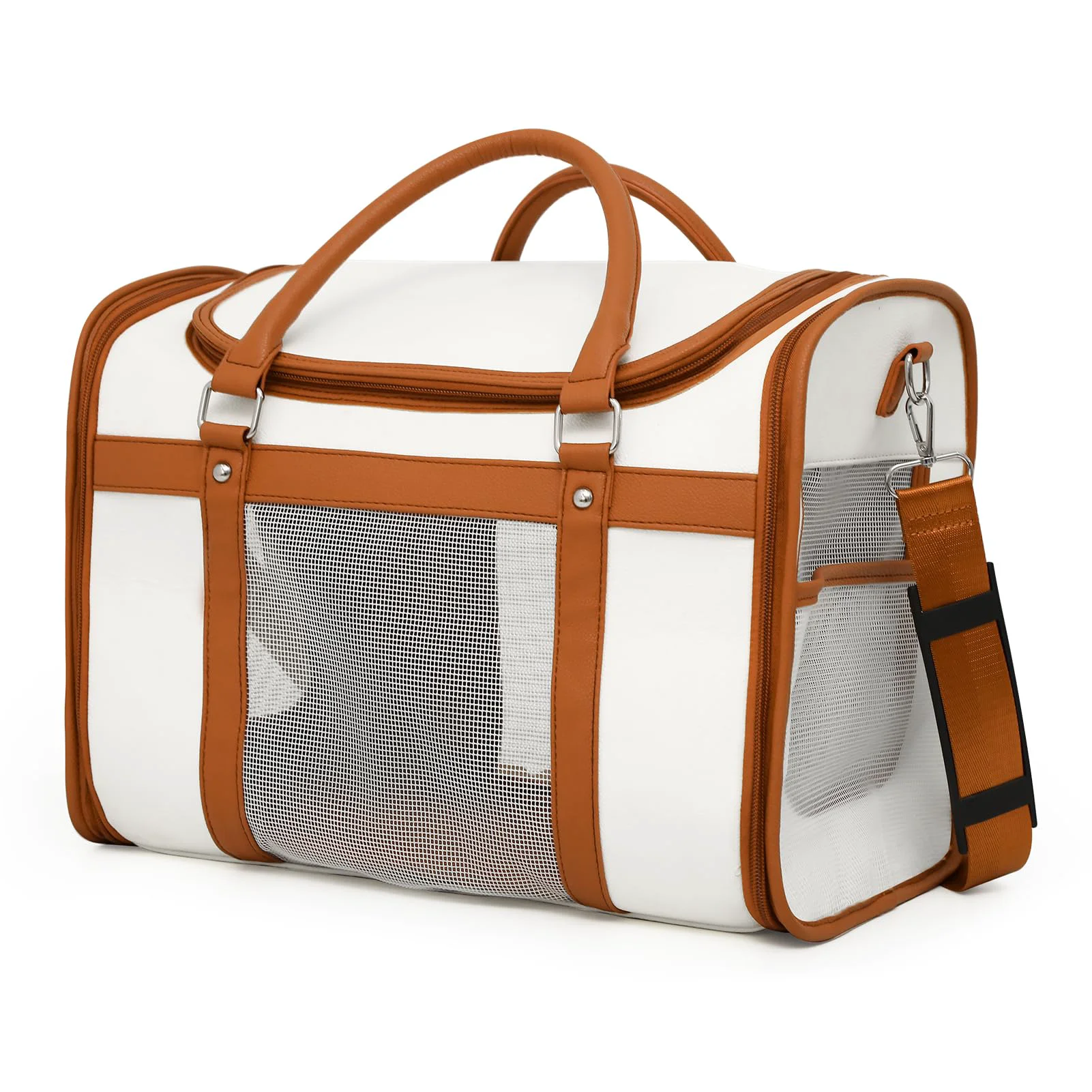 Enhanced Lilliella Premium Pet Carrier for Cats Small Dogs – Airline- PU Leather Travel Bag Lightweight