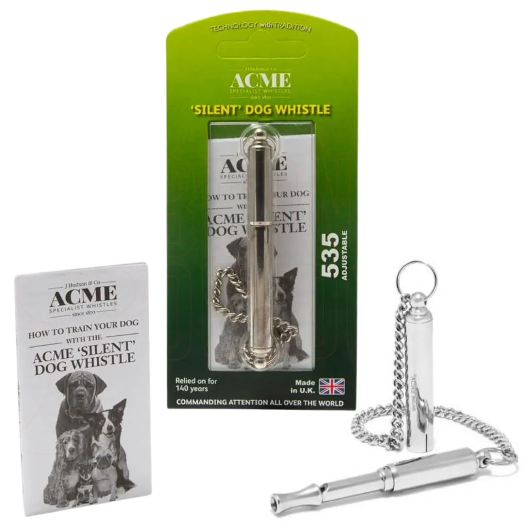 Clean ACME Silent Dog Training Whistle No. 535 – Adjustable Frequency UK Made Weather-Proof Innovative