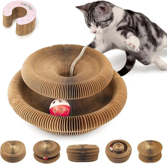 Smooth Collapsible Cats Cardboard Scratcher Interactive Cat Toys Verified