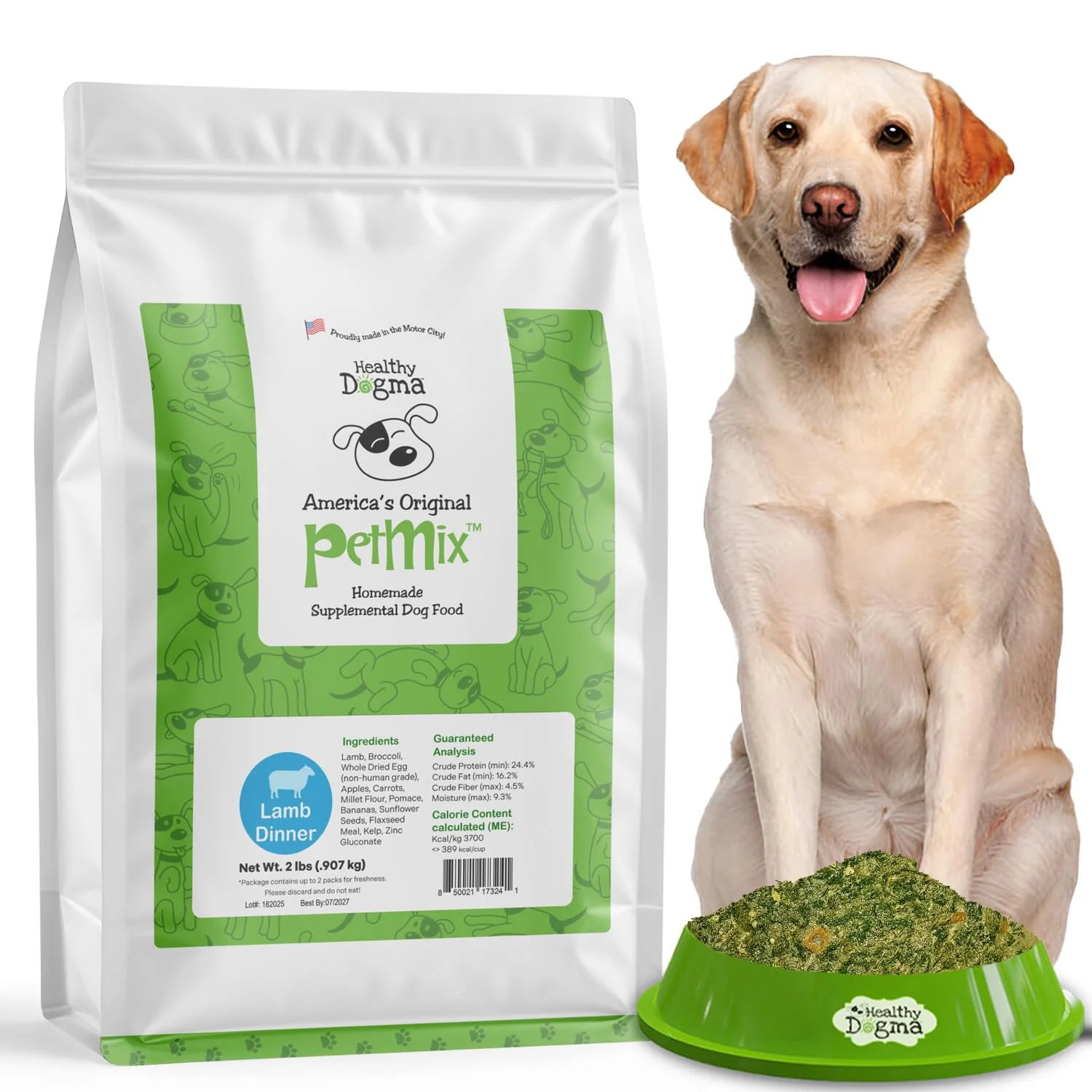 Efficient Healthy Dogma PetMix Dehydrated Lamb Dog Food — Clean ingredients no preservatives 2 lbs Elite
