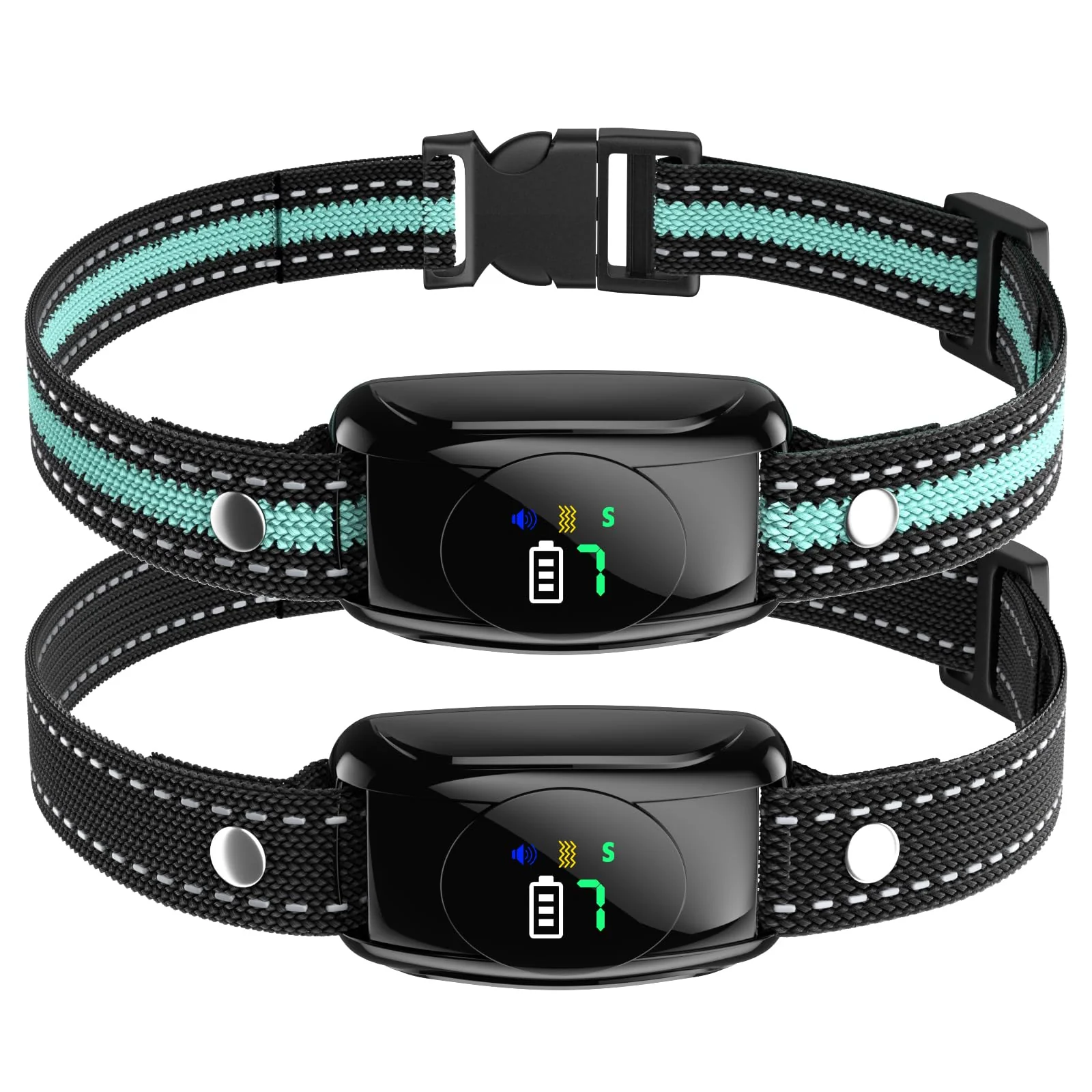 Trendy Xuwibaje 2-Pack No Shock Bark Collar for Large Medium Dogs — Beep Vibration 7 Levels IPX7 Waterproof Superior