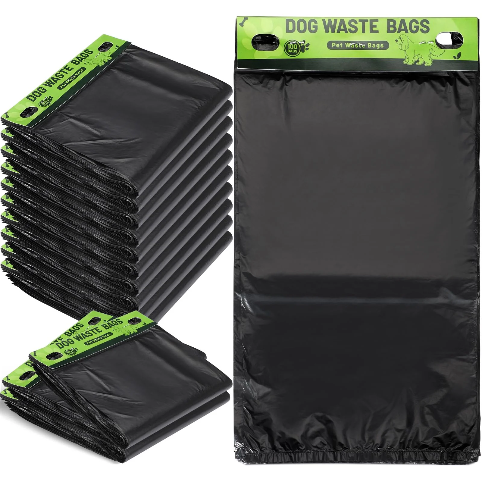 World-Class Ireer 1000 Pcs Header Bag Bulk Dog Waste Bags – Leakproof Single-Pull Fits Hang-Hole Dispensers Lightweight