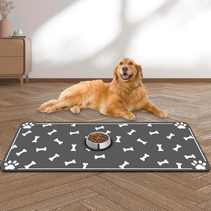 Carefully Designed Large Pet Feeding Mat Absorbent Quick Dry Dog Mat Durable