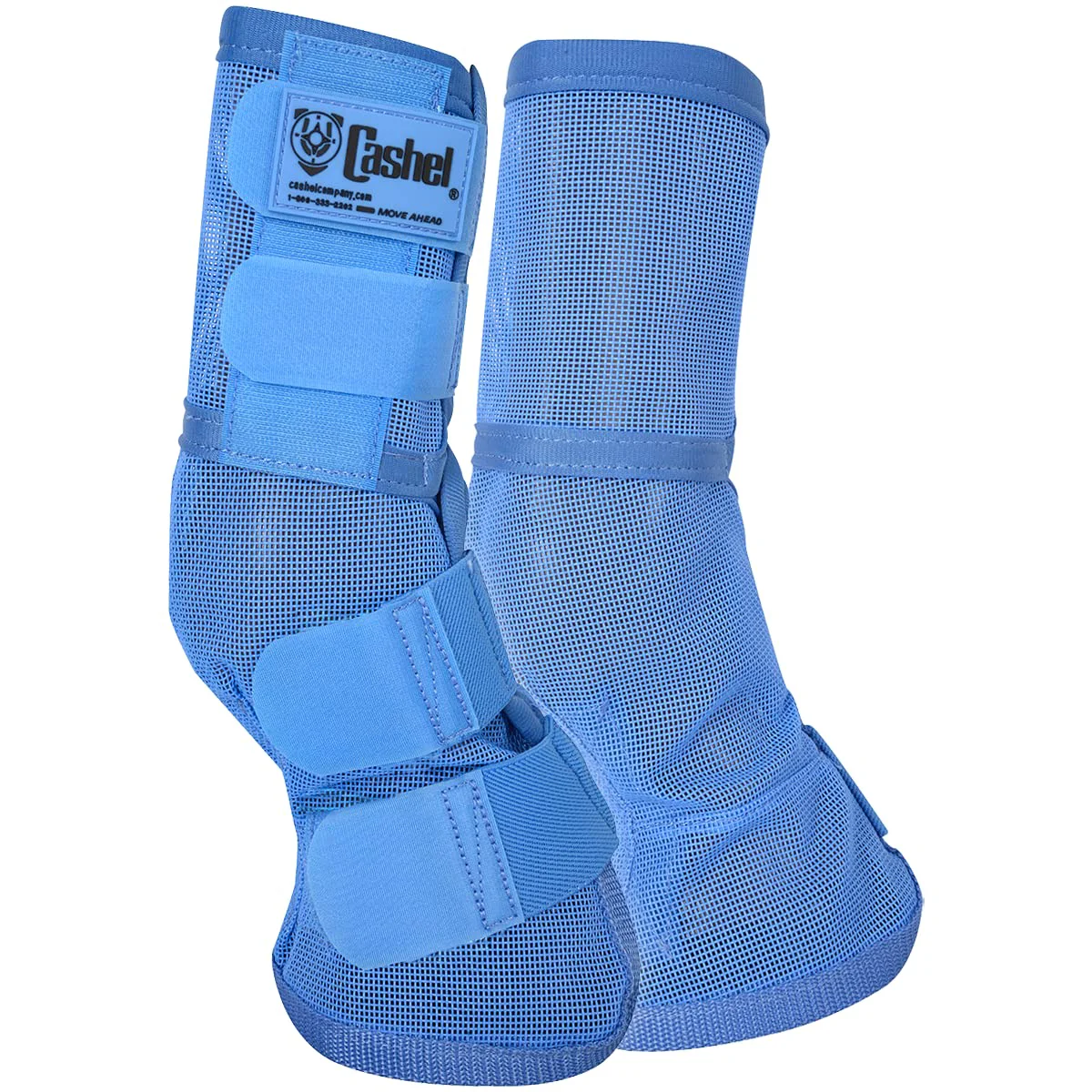 Smooth Cashel Crusader Horse Fly Leg Guards – Warmblood Blue Durable Mesh Leg Wraps Professional