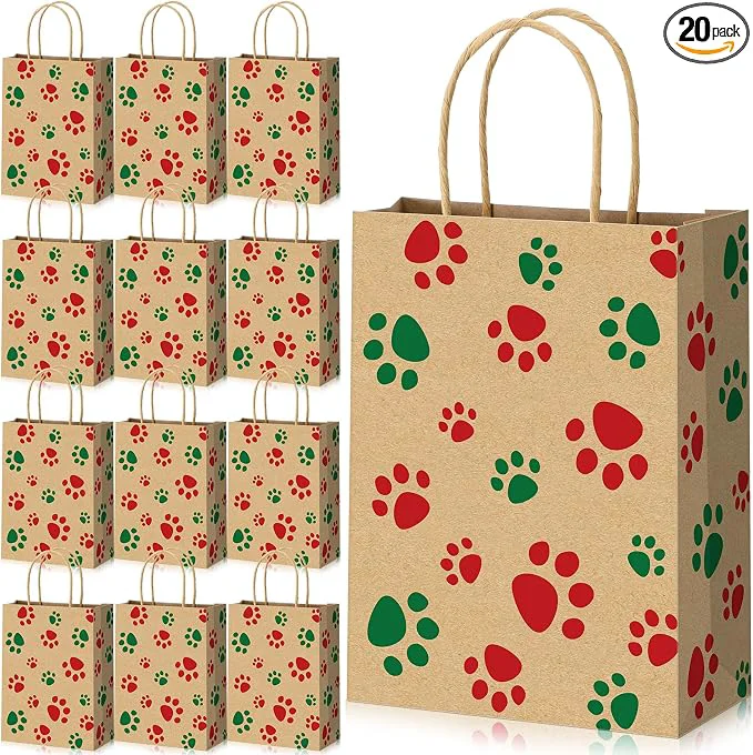 Elite Blulu 20 Pcs Puppy Dog Paw Gift Bags High-Quality