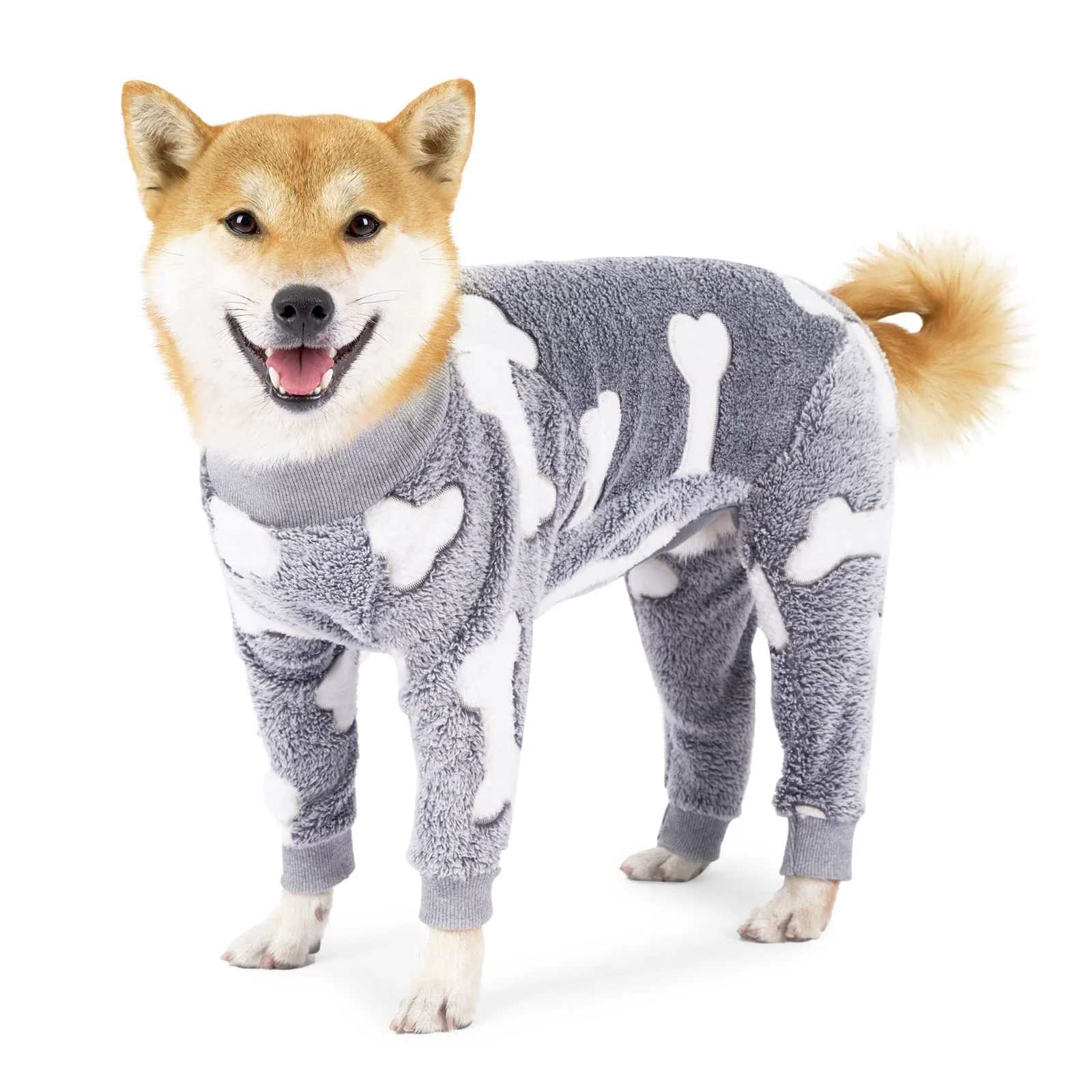 Environmentally Friendly COCHPR Plush Dog Pajamas XXXL Gray — Warm 4-Leg Dog Onesie for Cold Weather Original