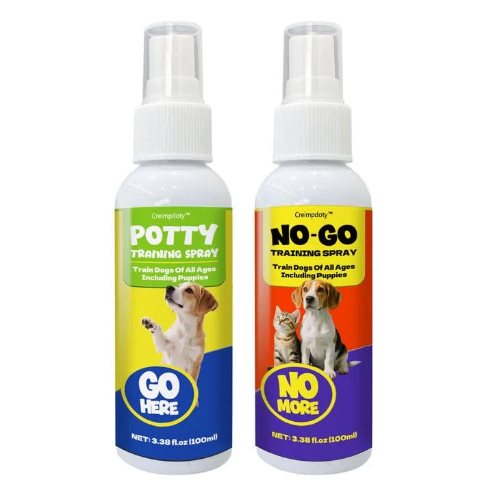 Superior Creimpdoty Dog Potty Training Spray Set – Indoor Outdoor Training for Puppies 2-Pack 3.38 fl oz Green