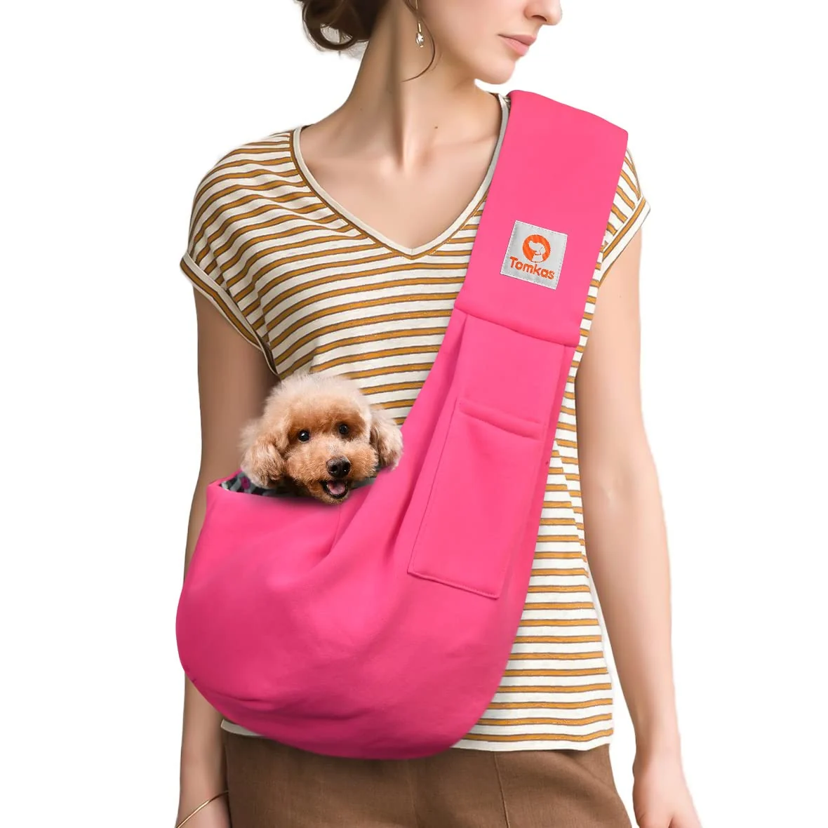 User-Friendly Tomkas Small Dog Sling Carrier – Classic Pocket Classic Strap 3–10 lbs Rosered Traditional