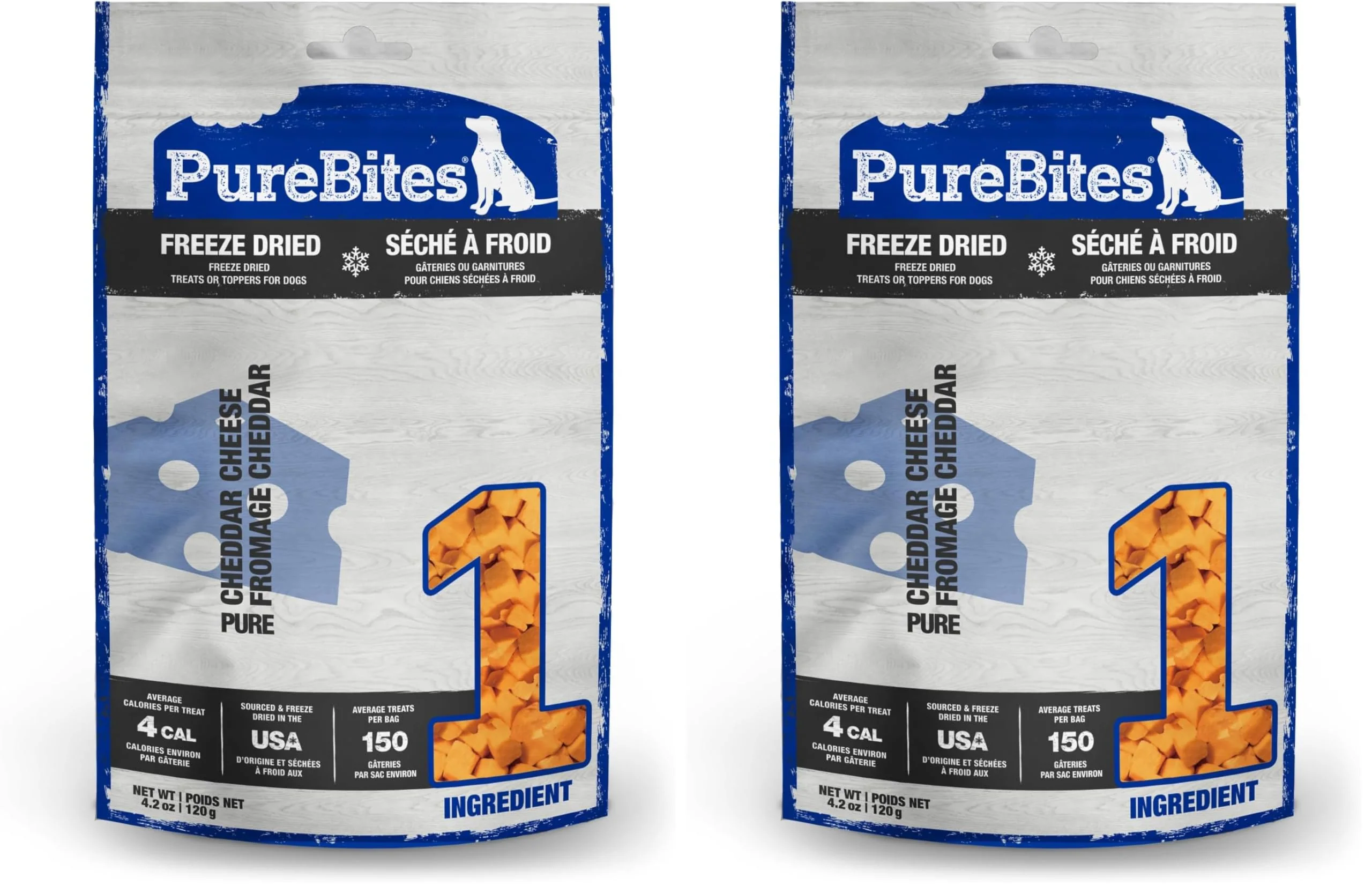 Detailed PureBites Cheese ze-Dried Dog Treats — 1 Ingredient USA Made 4.2oz Pack of 2 Specialty