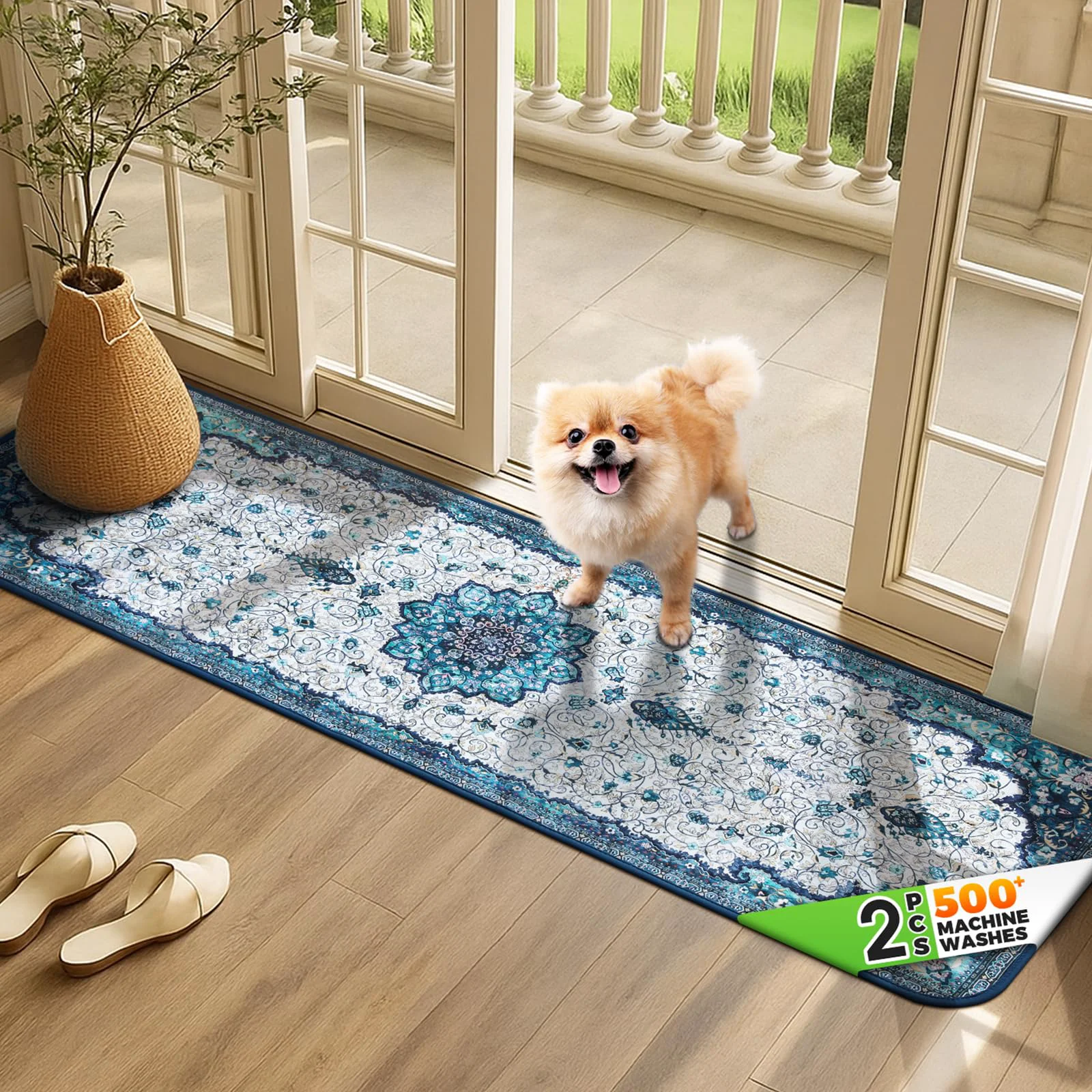 Relaxed Hompet 2 Pack Super Absorbent Dog Door Mats Quick-Dry Leak-Proof Indoor Pads 18x54 Durable