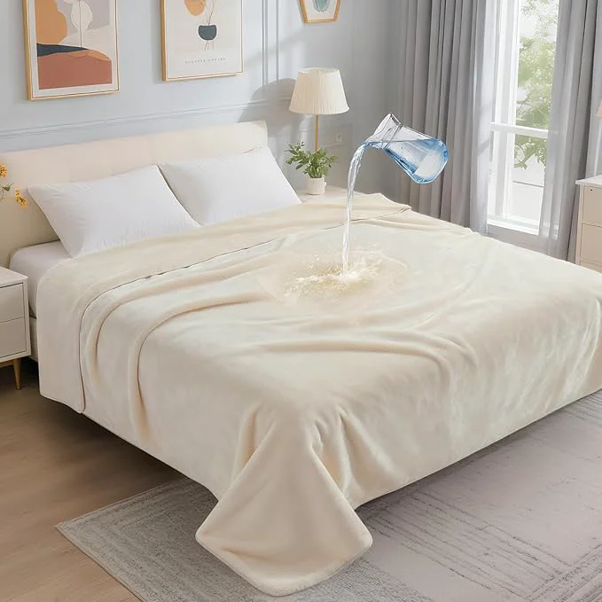 Sophisticated LOOBANI Waterproof Blanket for Bed Reversible Soft Flannel Twin Bed Blanket Responsible