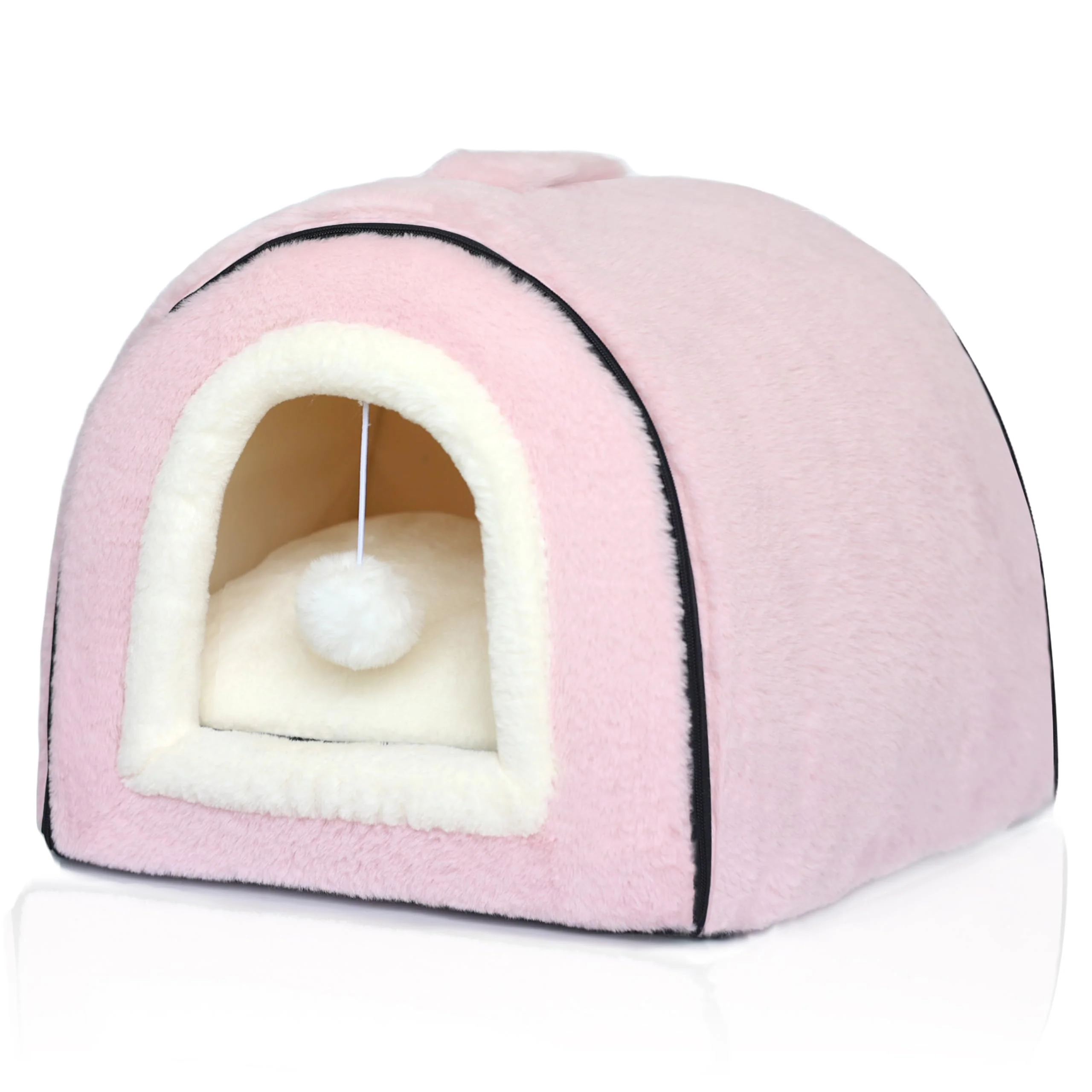 Healthy OMIVIER Cat Bed for Indoor Cats - Foldable 2-in-1 Cat Cave with Anti-Slip Water-Resistant Bottom Professional