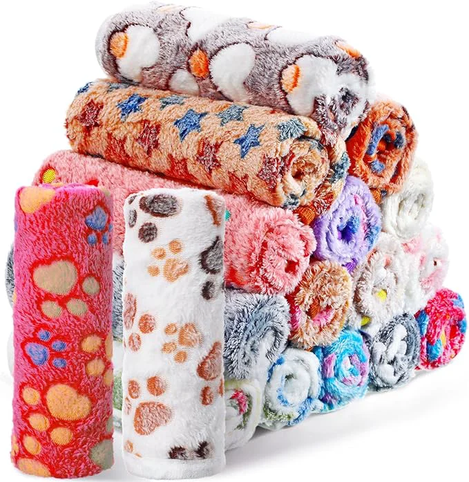 Professional Chumia 18 Pcs Fleece Pet Blanket Soft Warm Sleep Mat Fluffy Cute Puppy Supplies Healthy