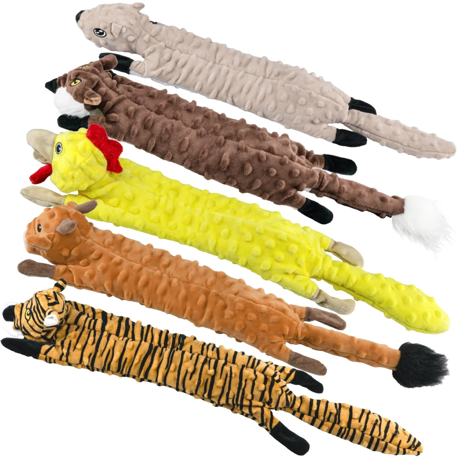 Environmentally Friendly SHARLOVY Dog Squeaky Toys 5 Pack – No-St stuffing Plush Teethers for All Breeds Optimized