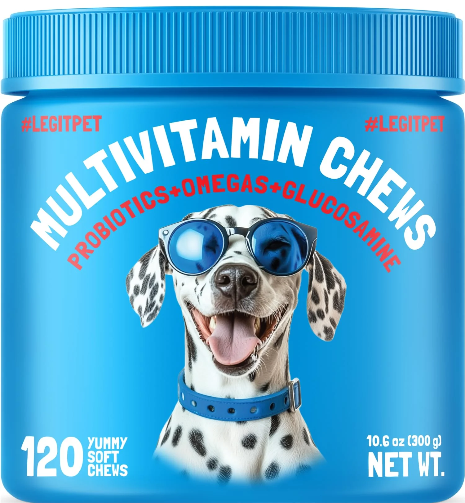 Specialty LEGITPET Dog Vitamins 120 Multivitamin Chews with Glucosamine Probiotics Omegas Pure